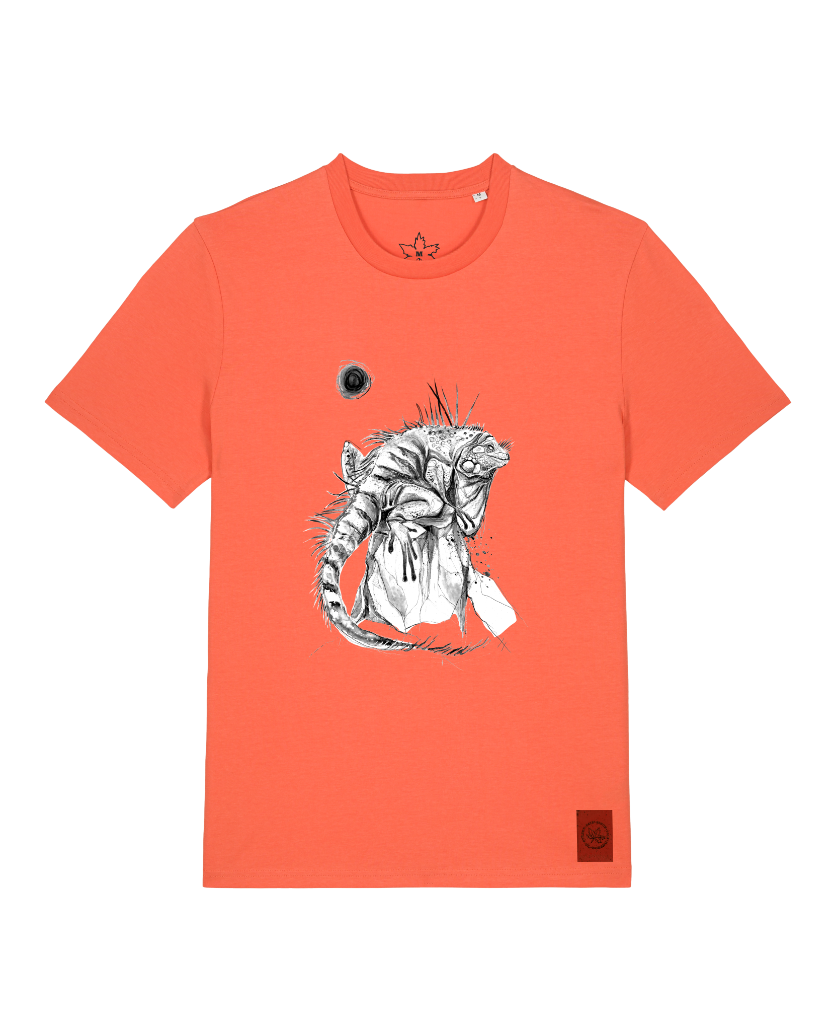 bio-unisex-medium fit-tshirt-iguana-sttu169-mandarine-front