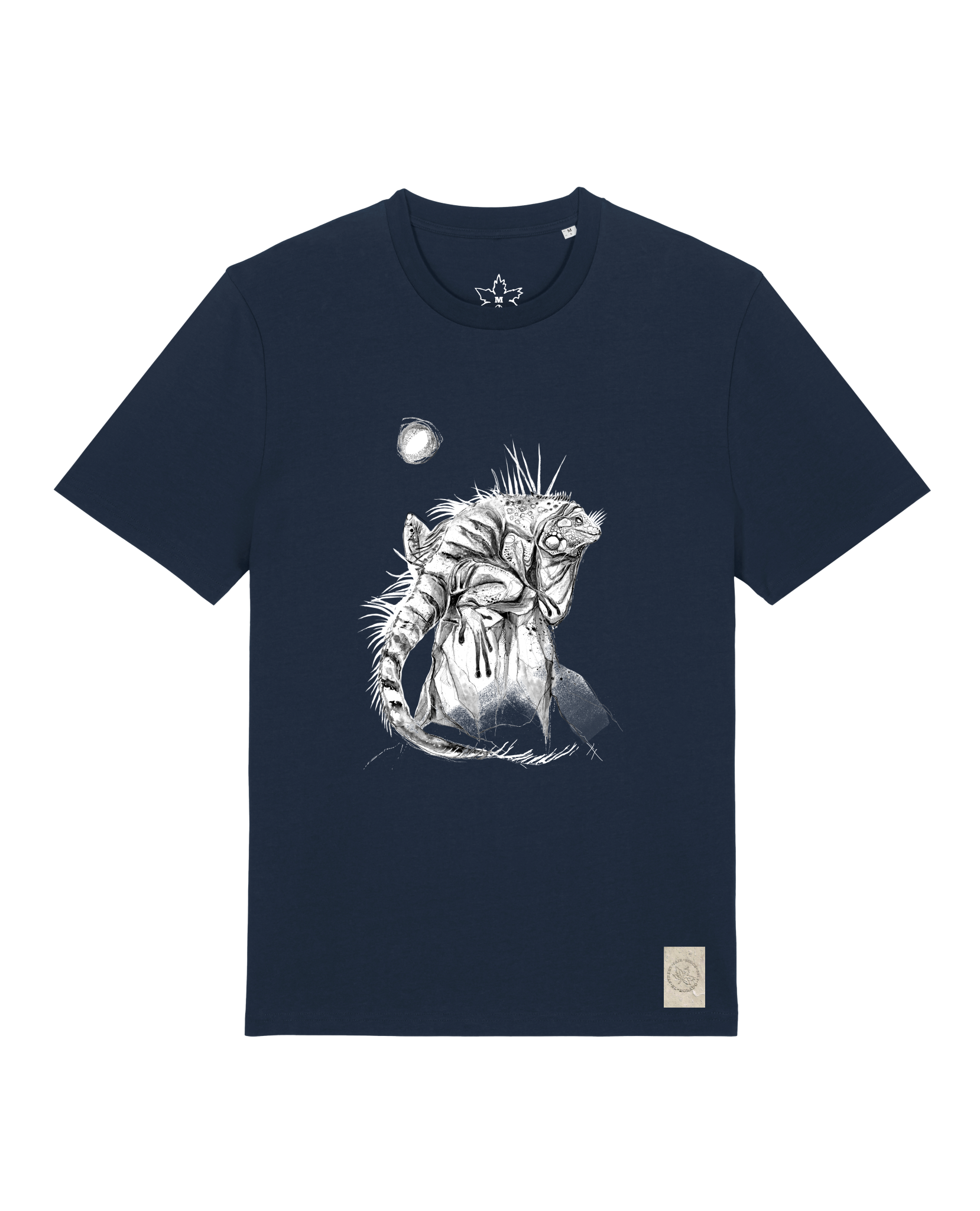 bio-unisex-medium fit-tshirt-iguana-sttu169-marine-front