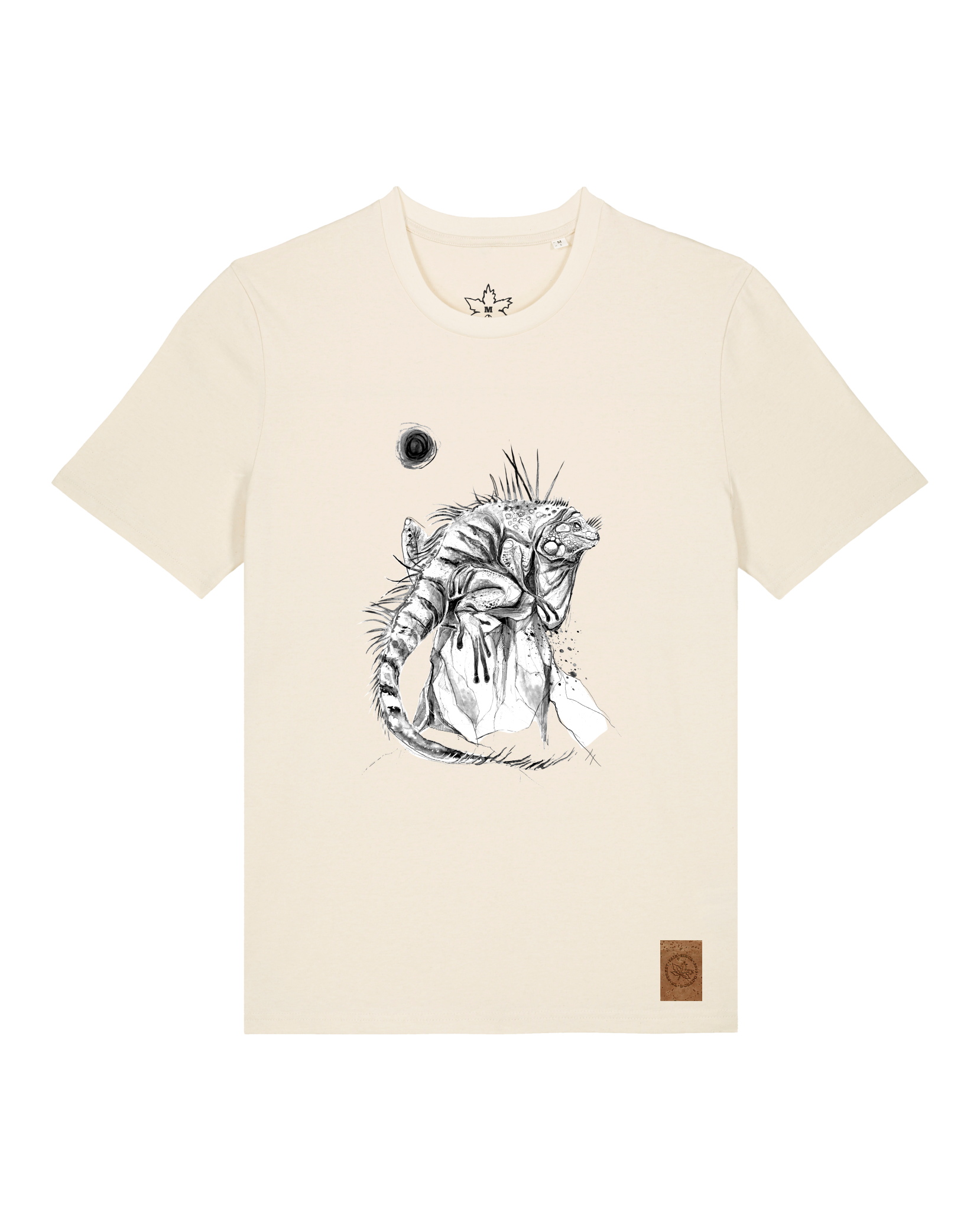 bio-unisex-medium fit-tshirt-iguana-sttu169-natur-front