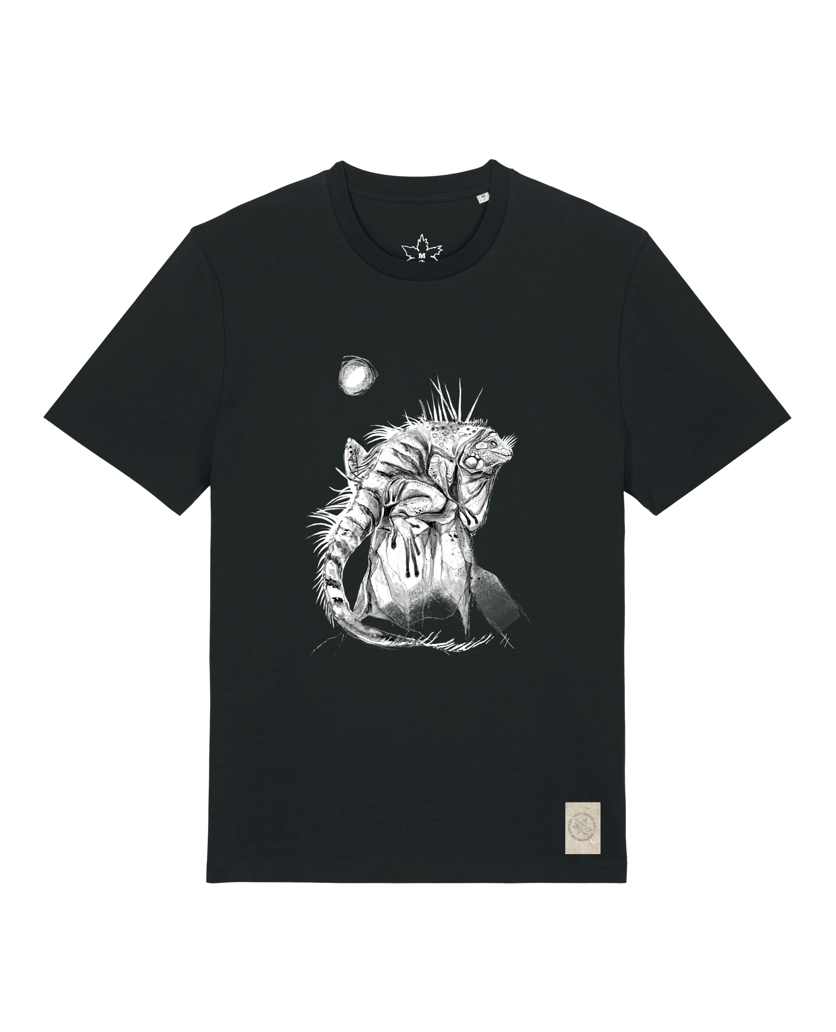 bio-unisex-medium fit-tshirt-iguana-sttu169-schwarz-front