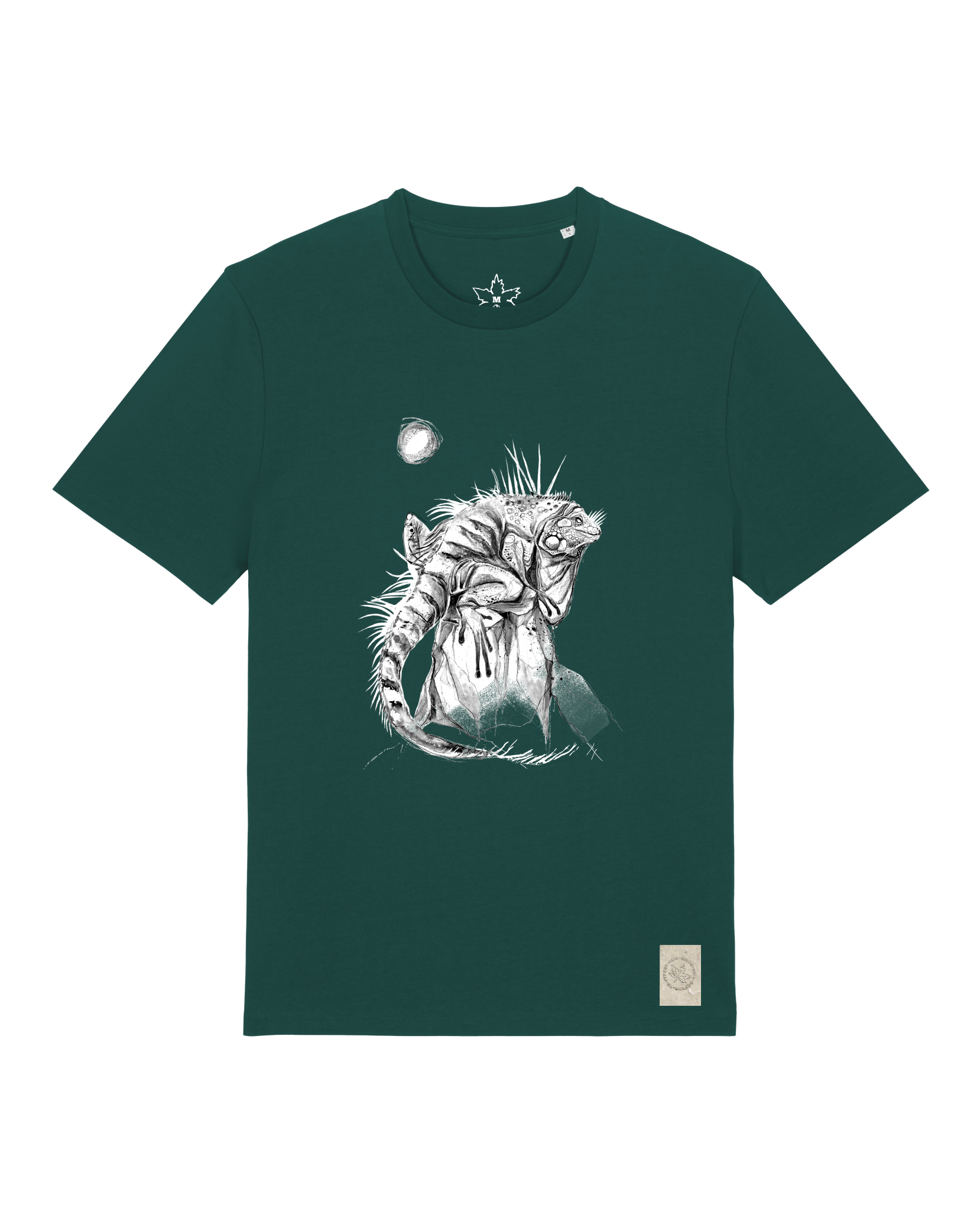 bio-unisex-medium fit-tshirt-iguana-sttu169-spirulina-front