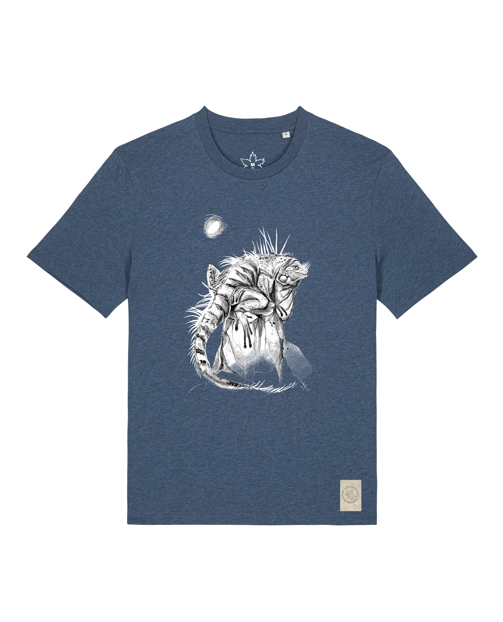 bio-unisex-medium fit-tshirt-iguana-sttu169-walblau-front