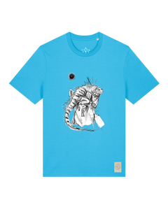 bio-unisex-medium fit-tshirt-iguana-sttu169-wasserblau-front