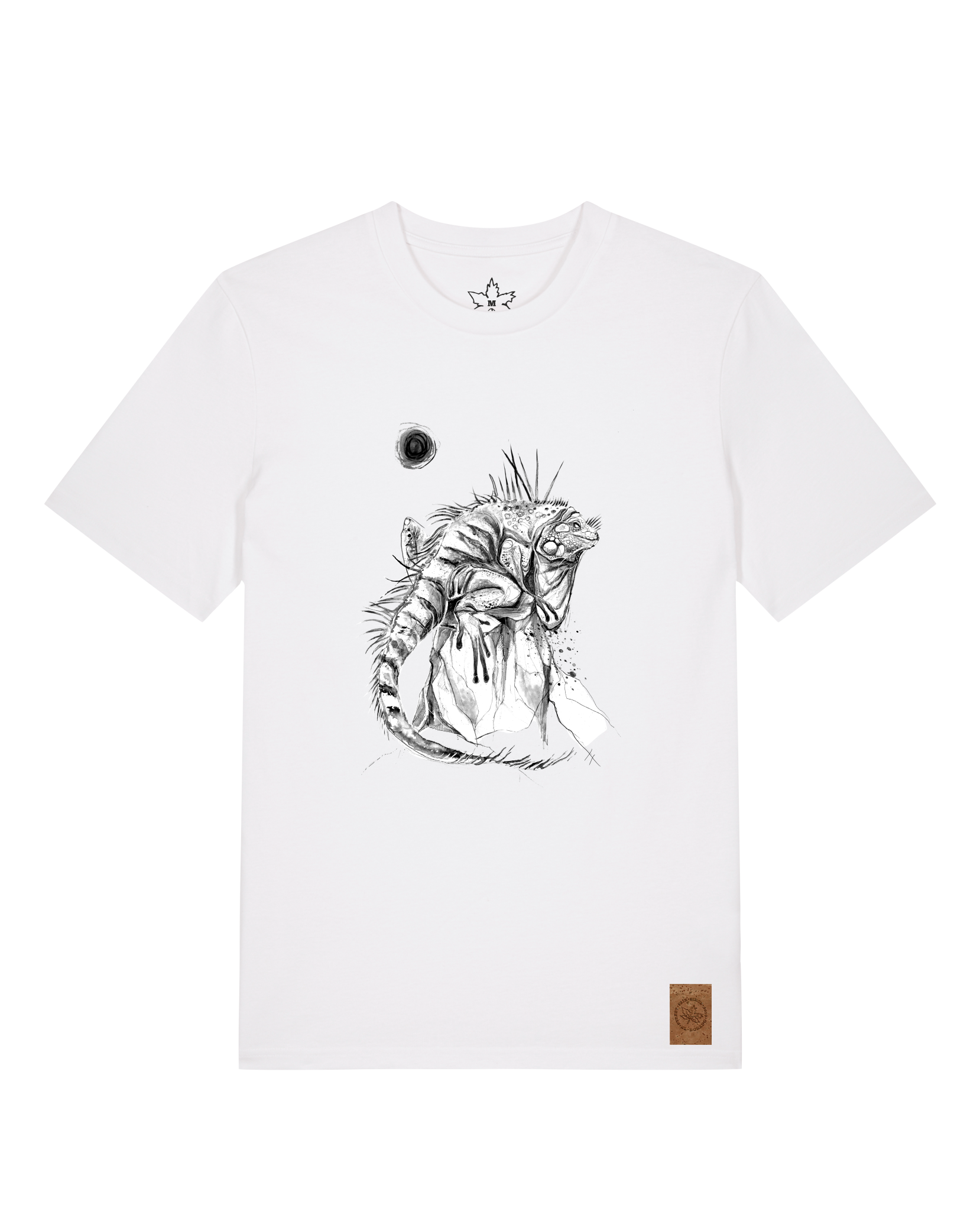 bio-unisex-medium fit-tshirt-iguana-sttu169-weiß-front