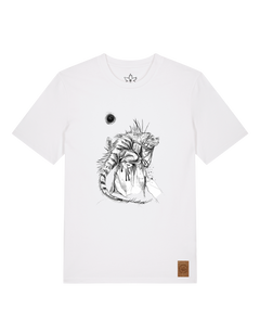 bio-unisex-medium fit-tshirt-iguana-sttu169-weiß-front