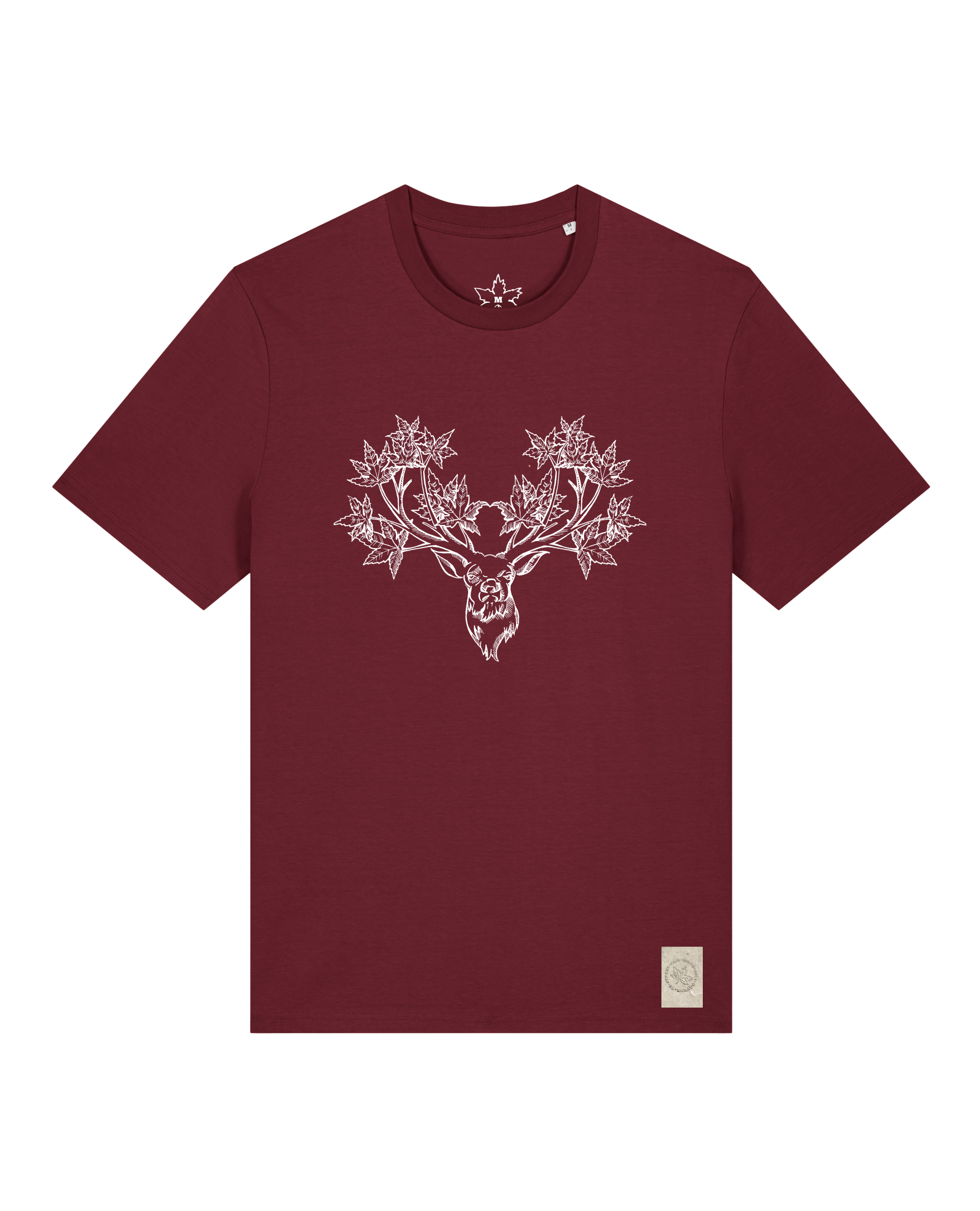 bio-unisex-medium fit-tshirt-king of wood-sttu169-burgunder rot-front