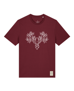 bio-unisex-medium fit-tshirt-king of wood-sttu169-burgunder rot-front