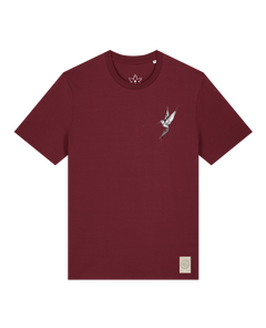 bio-unisex-medium fit-tshirt-kolibri (backprint)-sttu169-burgunder rot-front