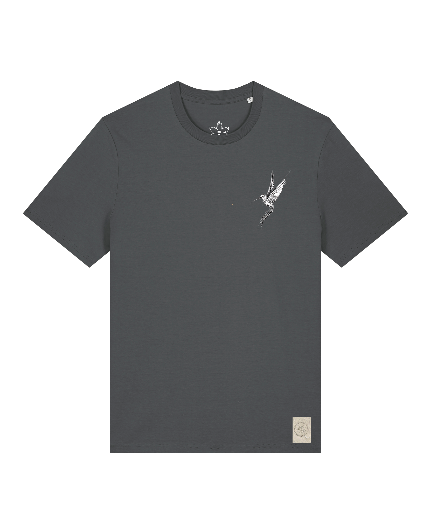 bio-unisex-medium fit-tshirt-kolibri (backprint)-sttu169-eisen-front