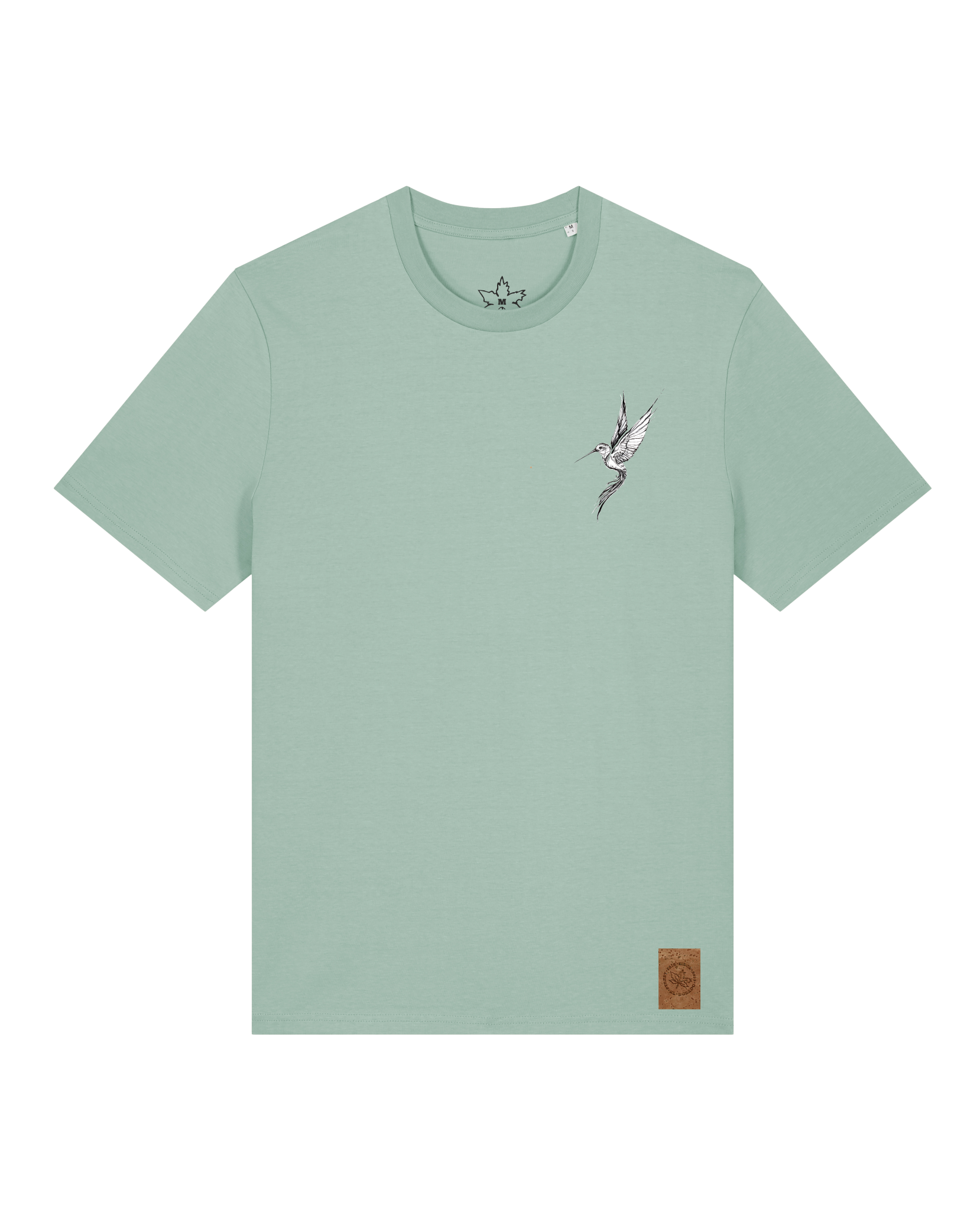 bio-unisex-medium fit-tshirt-kolibri (backprint)-sttu169-eukalyptus-front