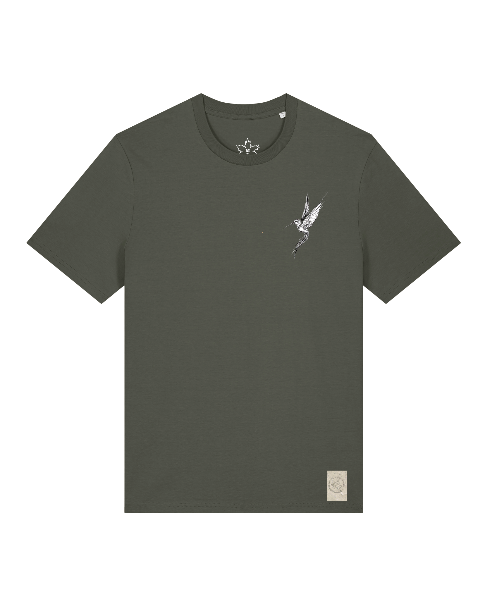 bio-unisex-medium fit-tshirt-kolibri (backprint)-sttu169-grunkohl-front