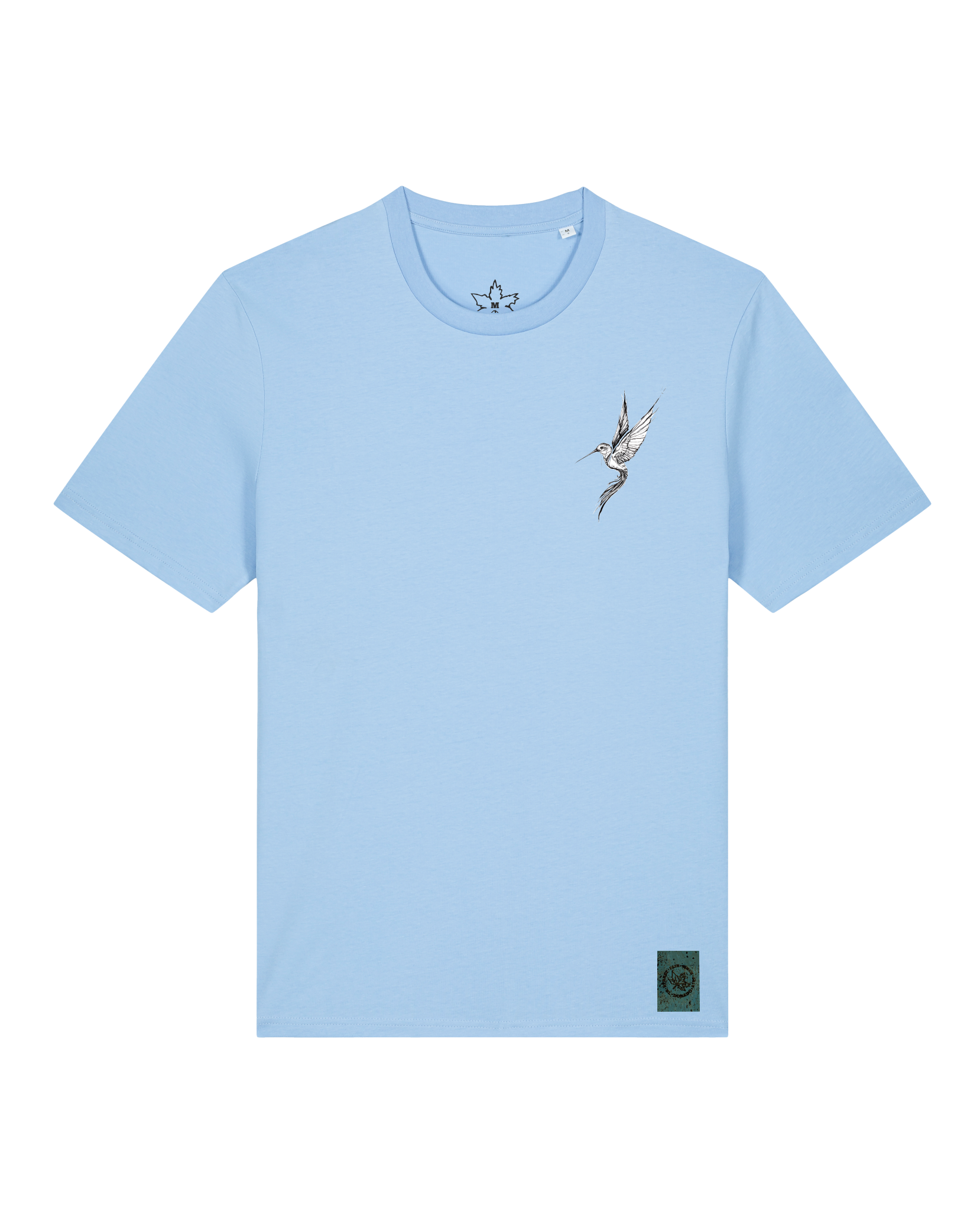 bio-unisex-medium fit-tshirt-kolibri (backprint)-sttu169-lagune-front