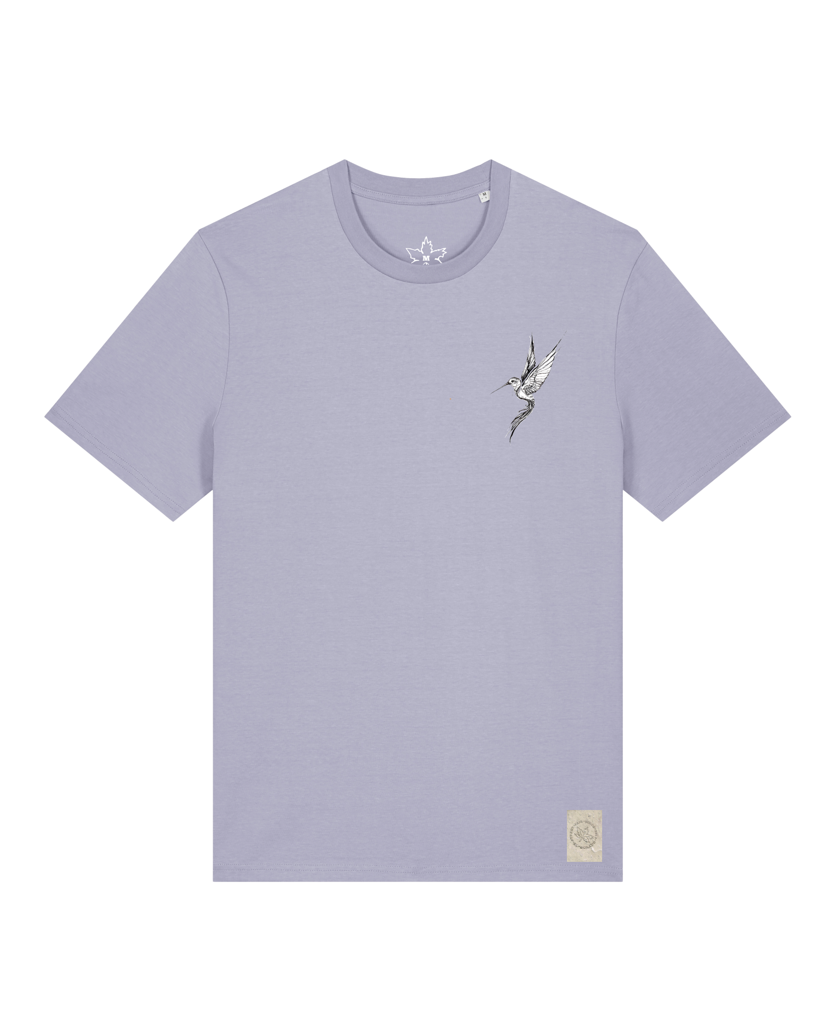 bio-unisex-medium fit-tshirt-kolibri (backprint)-sttu169-lavender-front