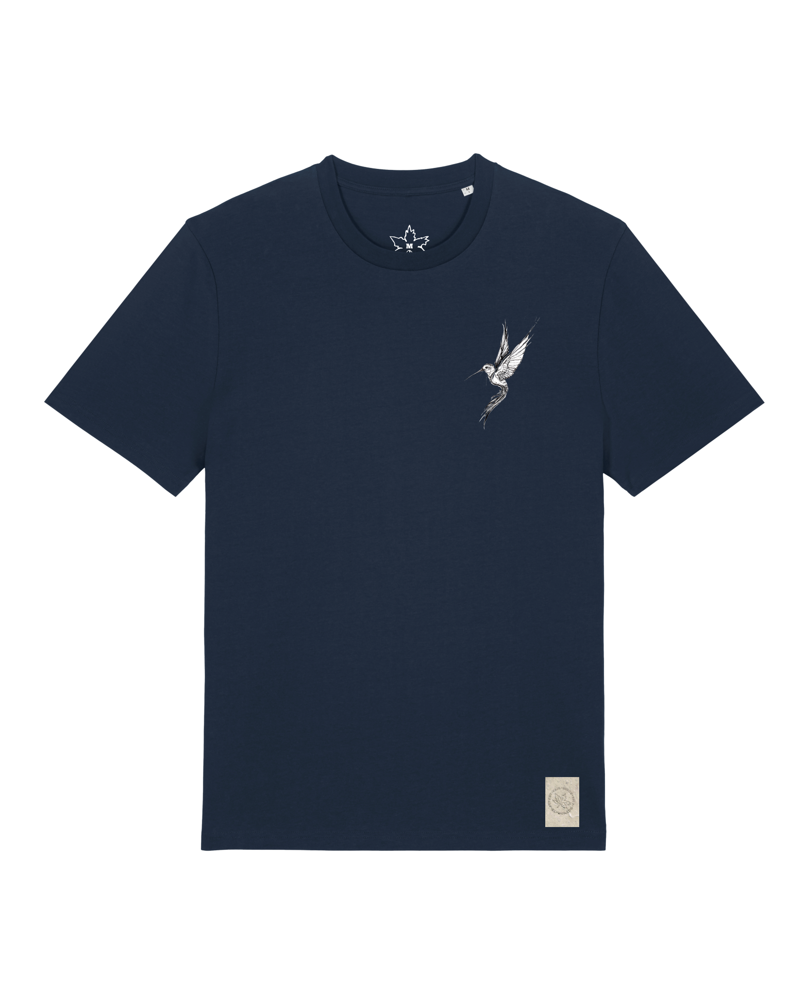 bio-unisex-medium fit-tshirt-kolibri (backprint)-sttu169-marine-front
