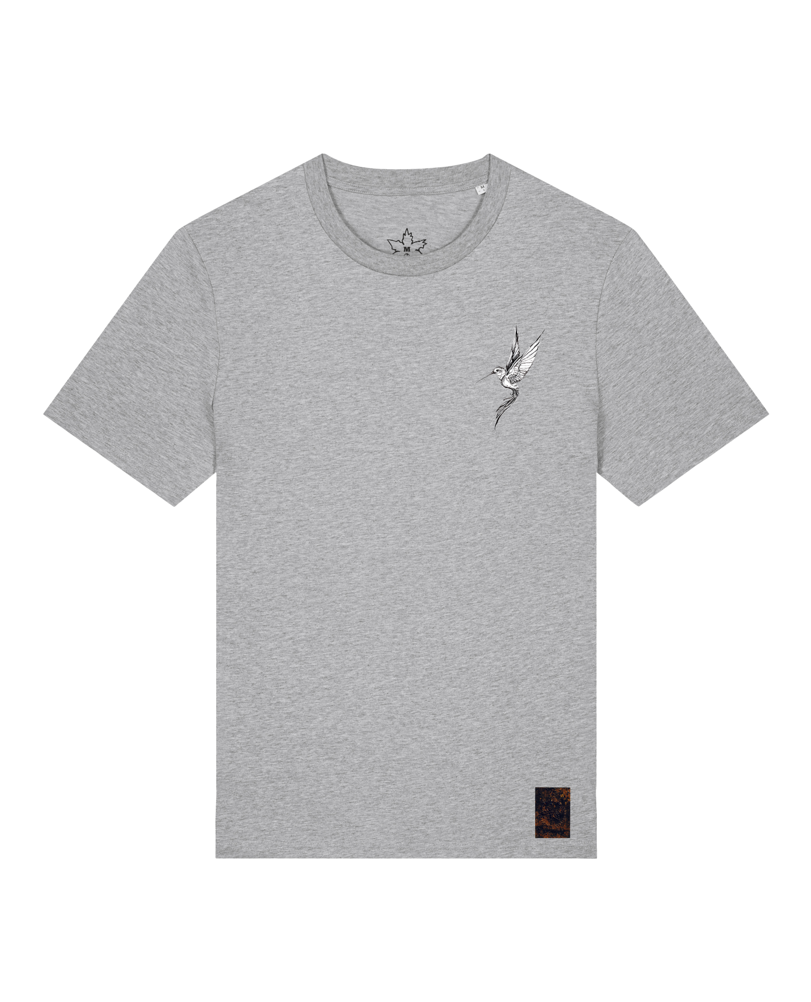 bio-unisex-medium fit-tshirt-kolibri (backprint)-sttu169-mausgrau-front