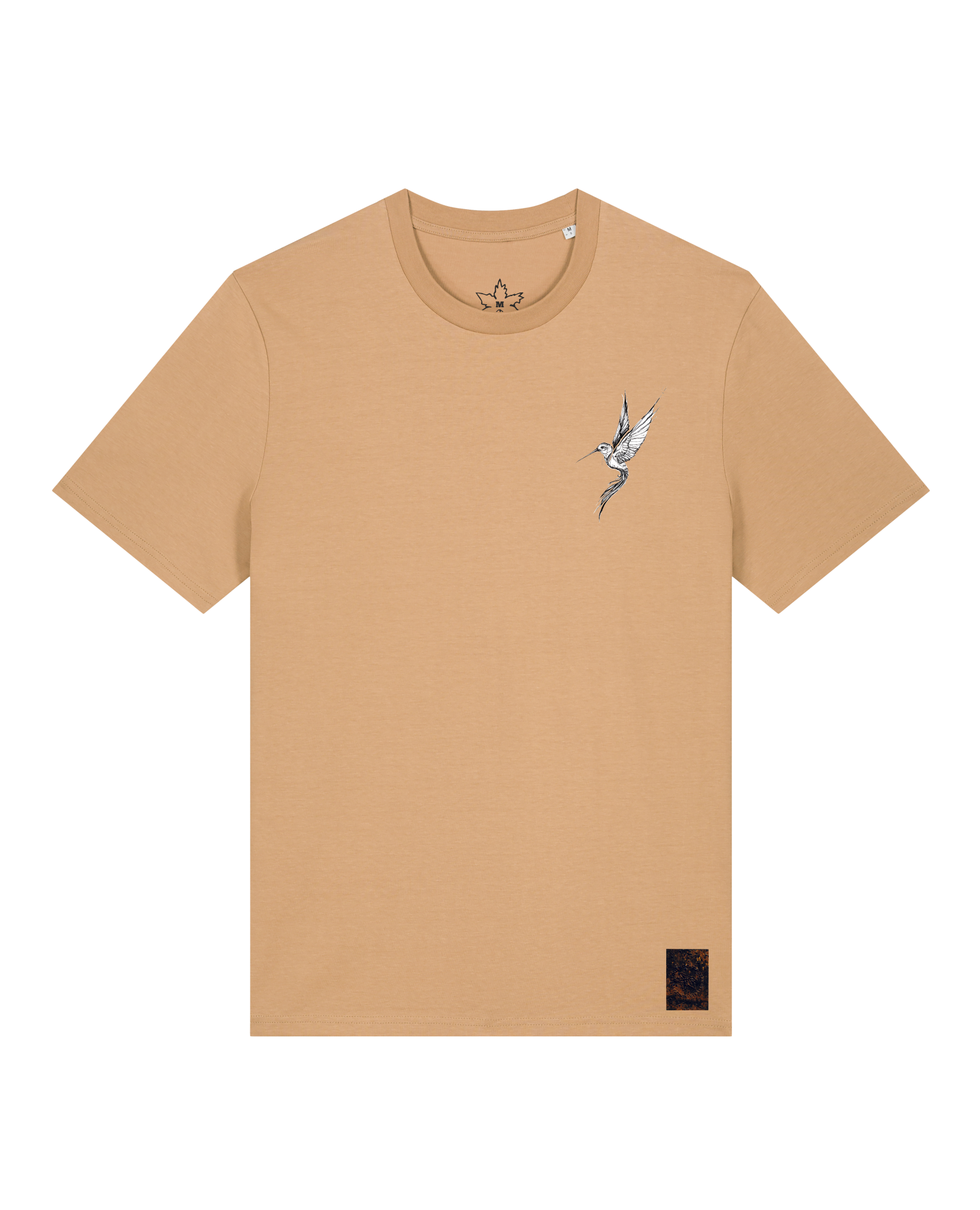 bio-unisex-medium fit-tshirt-kolibri (backprint)-sttu169-meersand-front