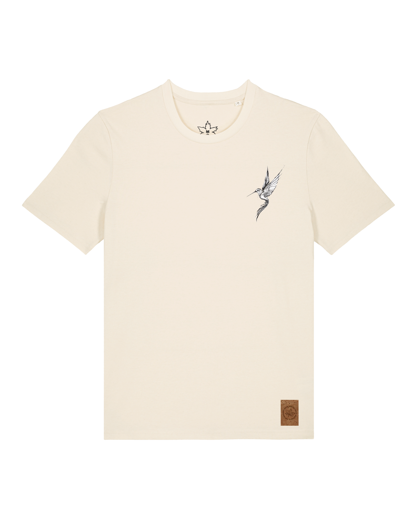 bio-unisex-medium fit-tshirt-kolibri (backprint)-sttu169-natur-front