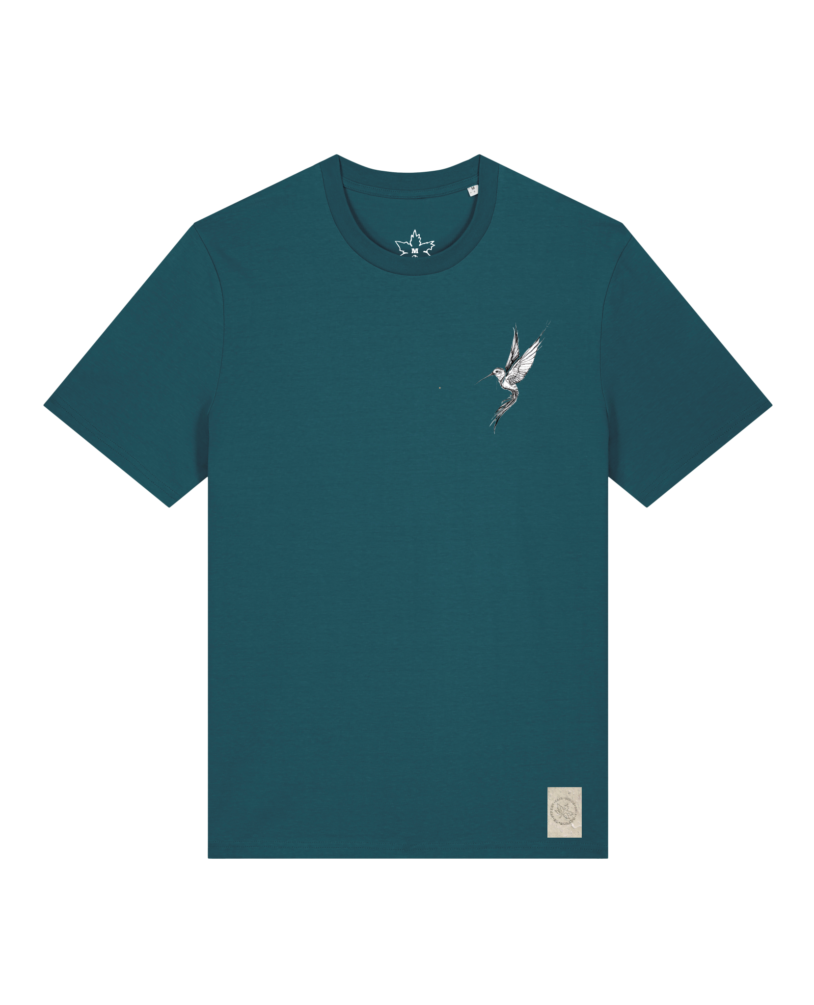 bio-unisex-medium fit-tshirt-kolibri (backprint)-sttu169-nordmanntanne-front