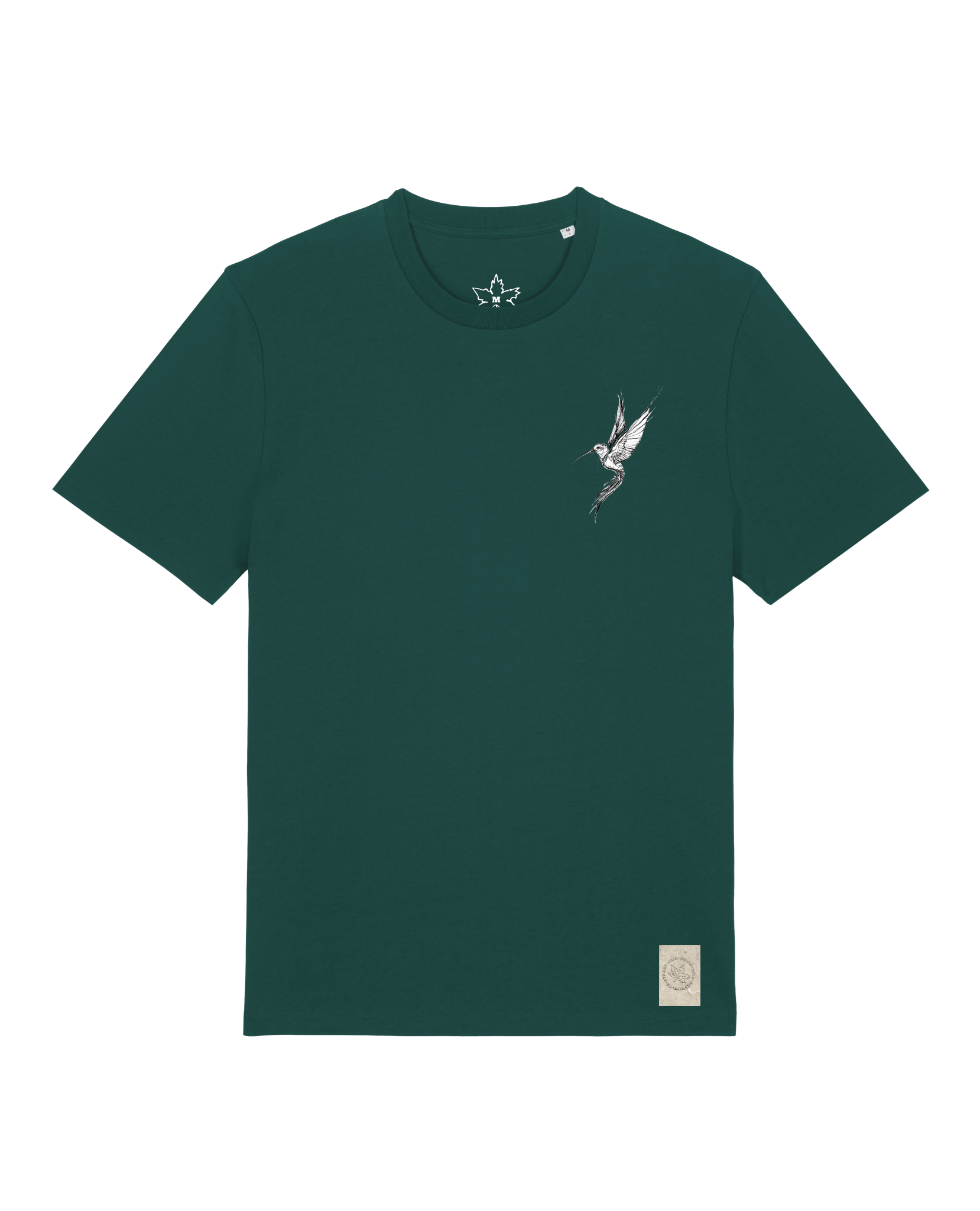 bio-unisex-medium fit-tshirt-kolibri (backprint)-sttu169-spirulina-front