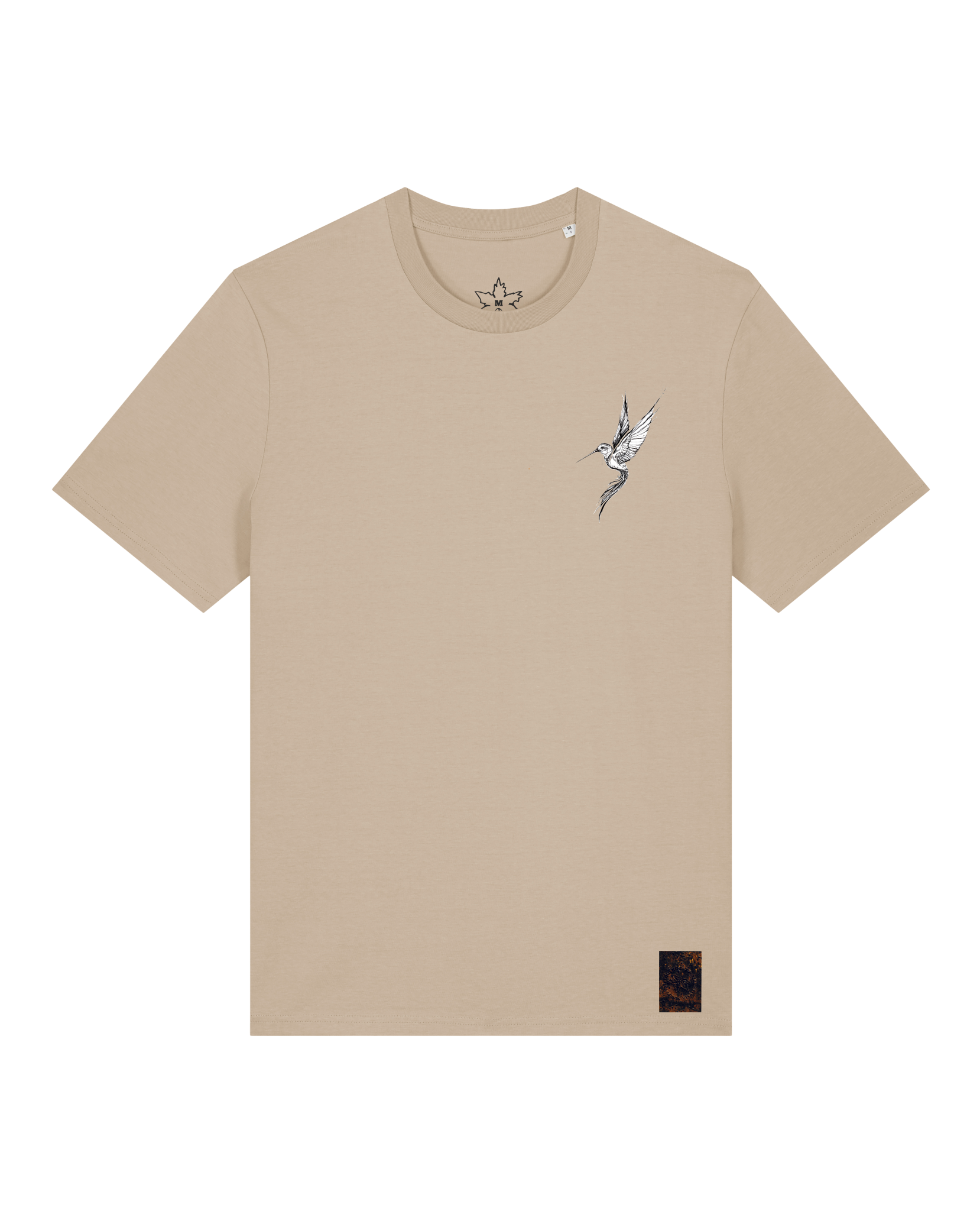 bio-unisex-medium fit-tshirt-kolibri (backprint)-sttu169-treibsand-front