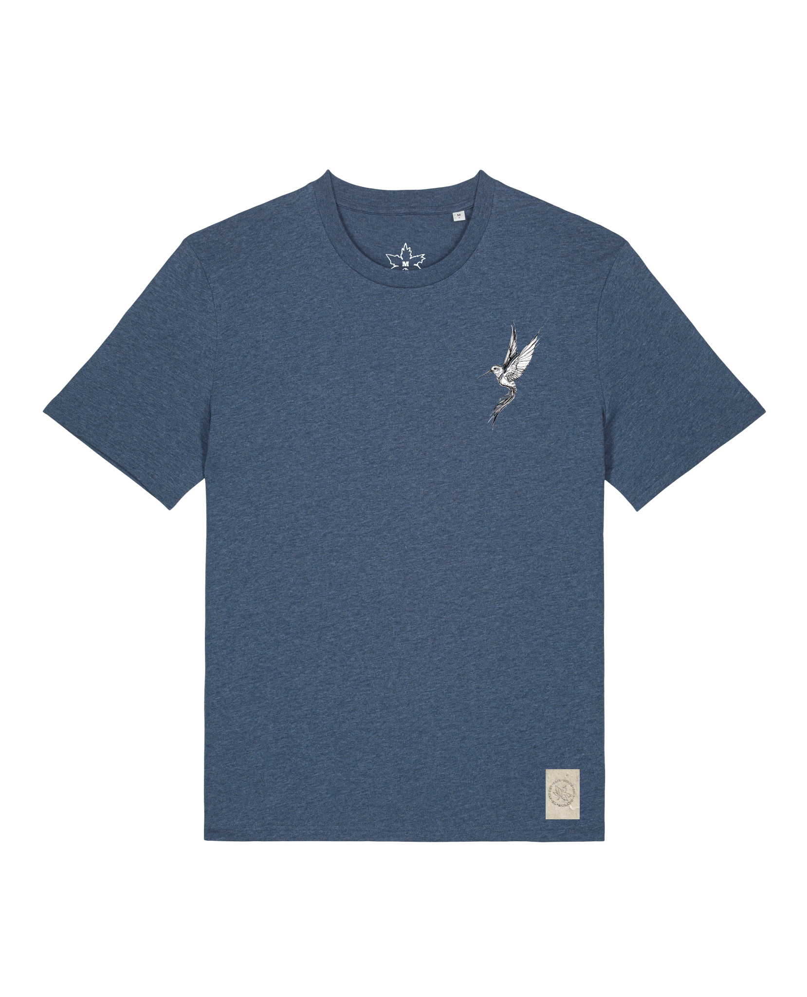 bio-unisex-medium fit-tshirt-kolibri (backprint)-sttu169-walblau-front
