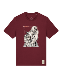 bio-unisex-medium fit-tshirt-kühe-sttu169-burgunder rot-front
