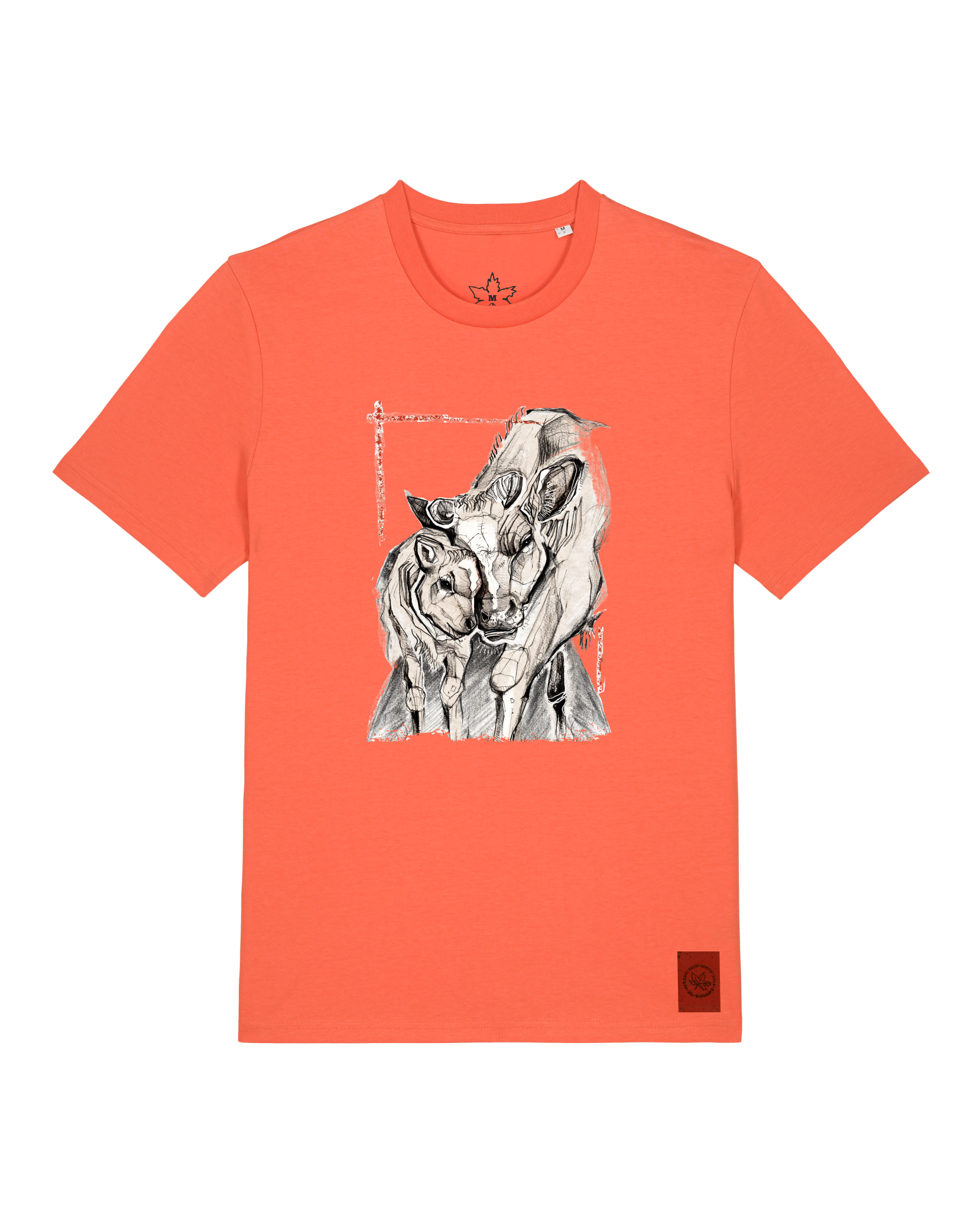 bio-unisex-medium fit-tshirt-kühe-sttu169-mandarine-front