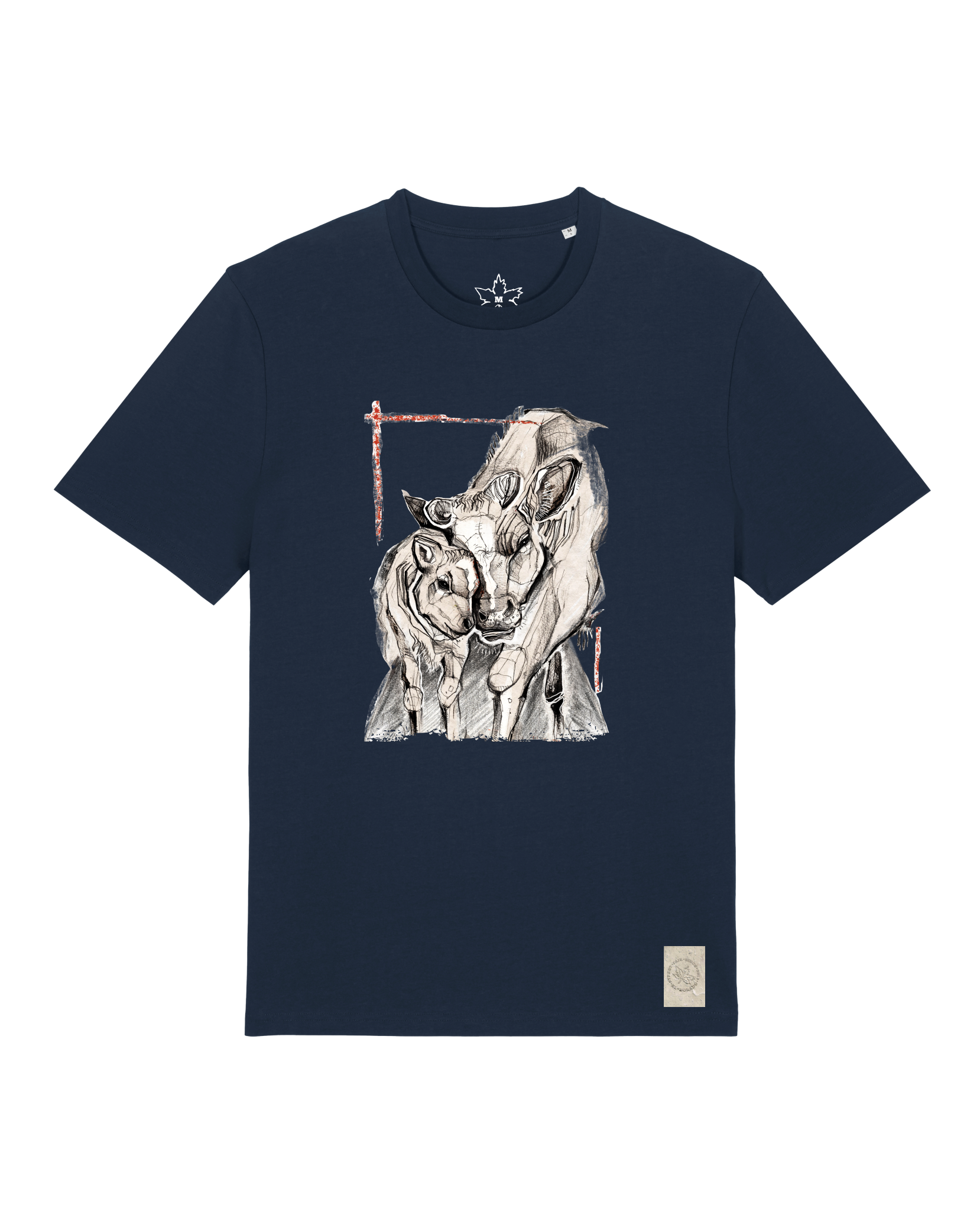 bio-unisex-medium fit-tshirt-kühe-sttu169-marine-front