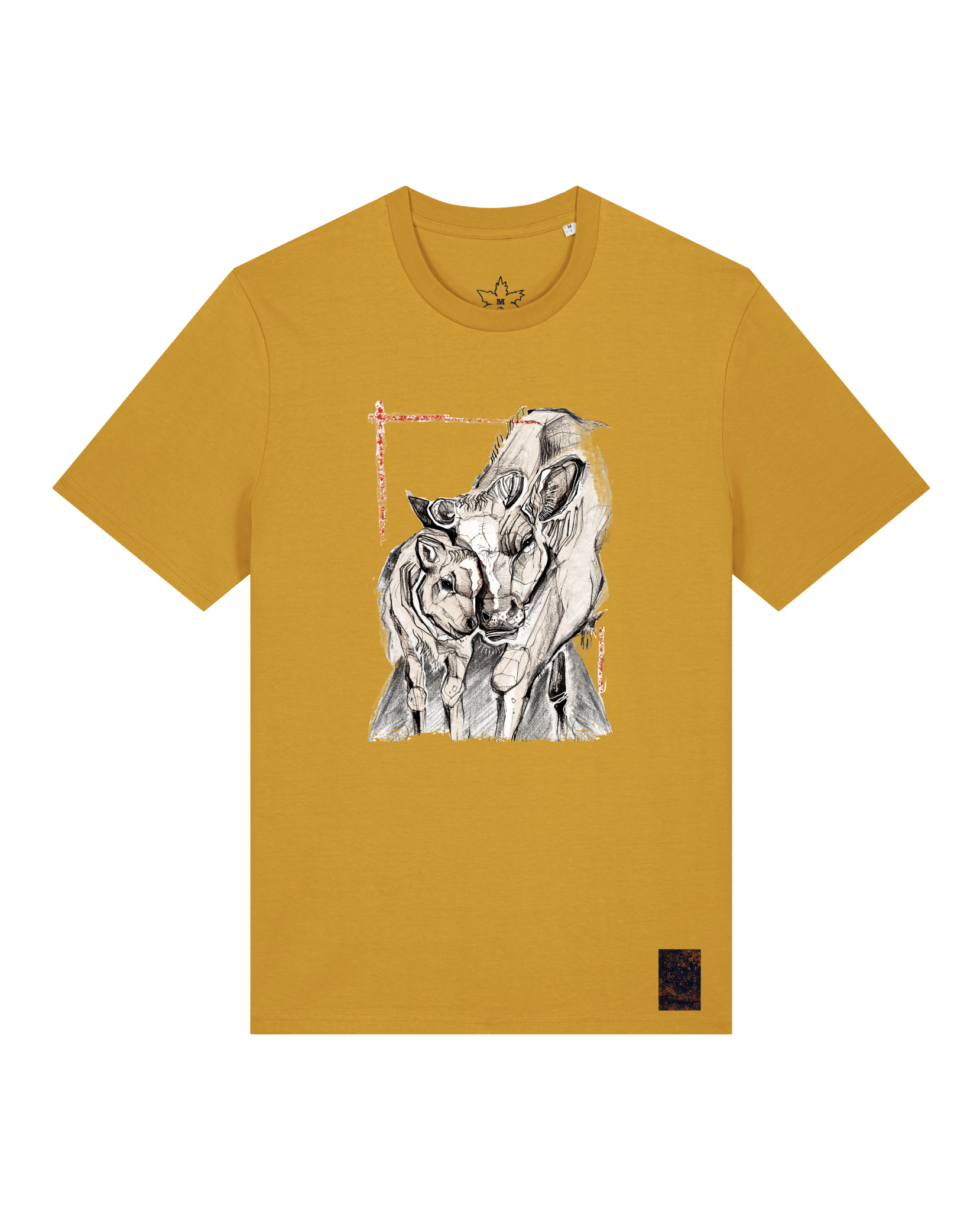 bio-unisex-medium fit-tshirt-kühe-sttu169-senf-front