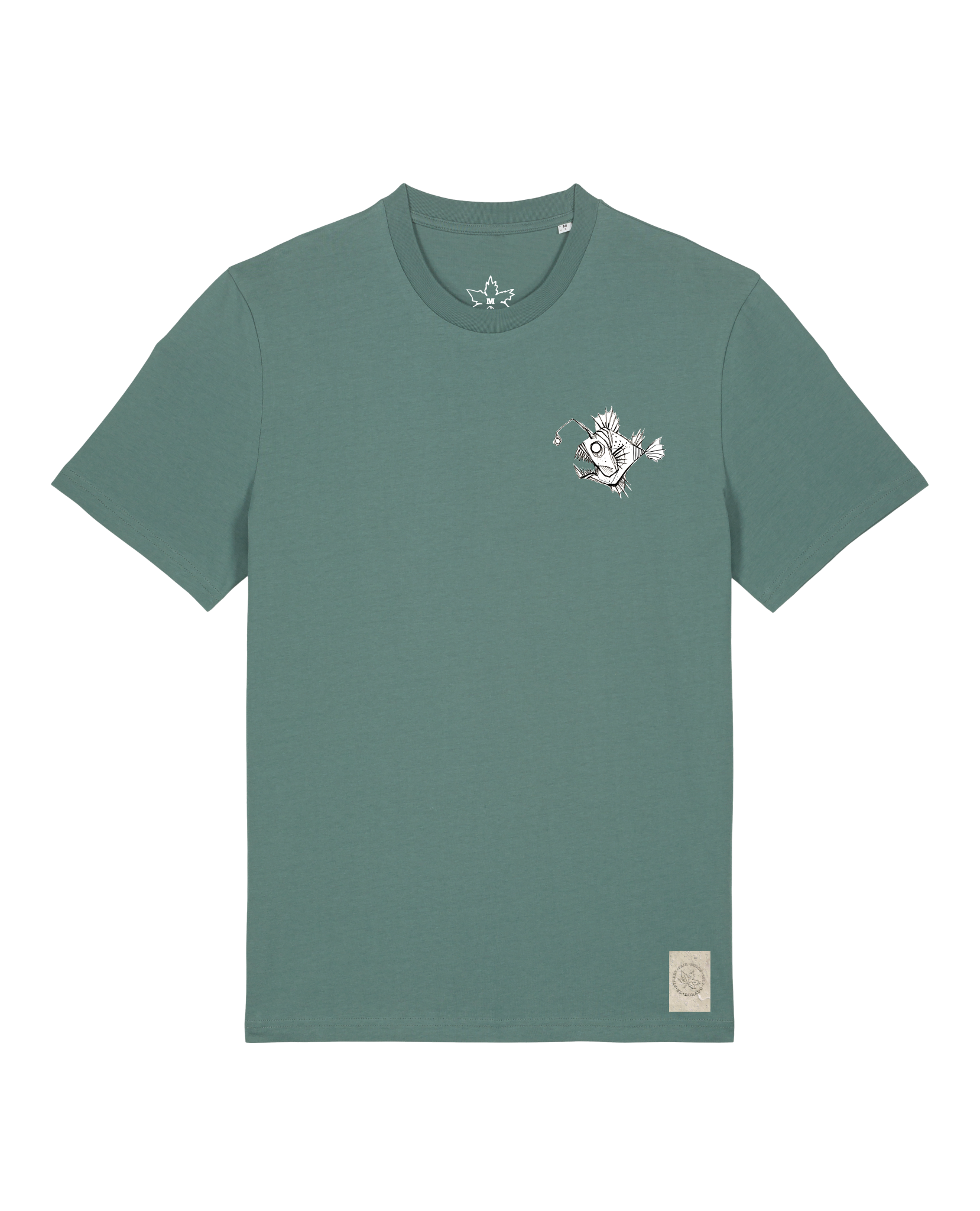 bio-unisex-medium fit-tshirt-lampionfisch (backprint)-sttu169-blautanne-front