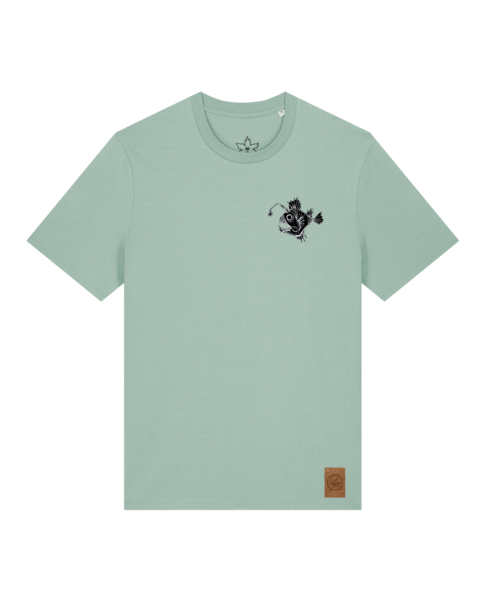 bio-unisex-medium fit-tshirt-lampionfisch (backprint)-sttu169-eukalyptus-front