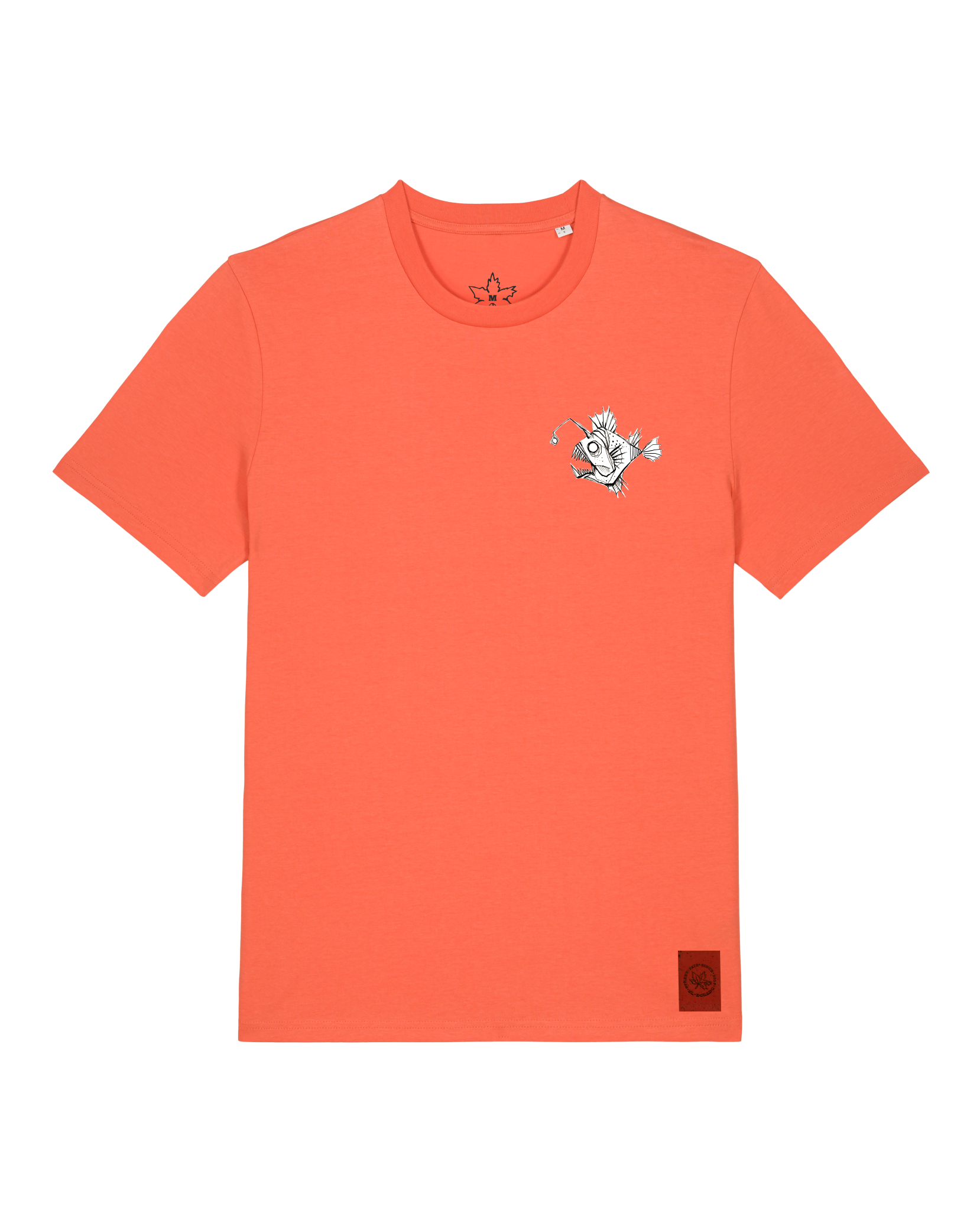 bio-unisex-medium fit-tshirt-lampionfisch (backprint)-sttu169-mandarine-front