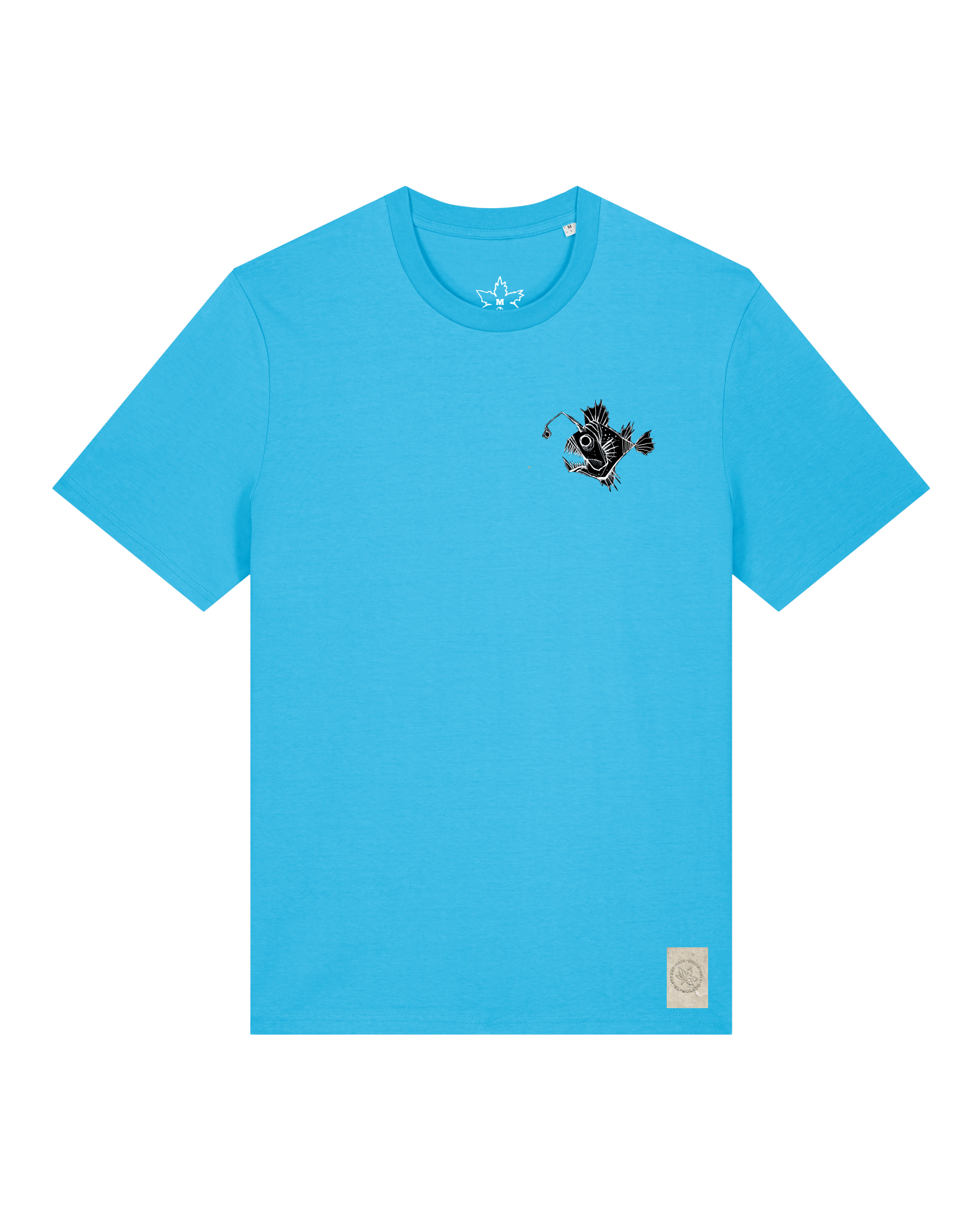 bio-unisex-medium fit-tshirt-lampionfisch (backprint)-sttu169-wasserblau-front