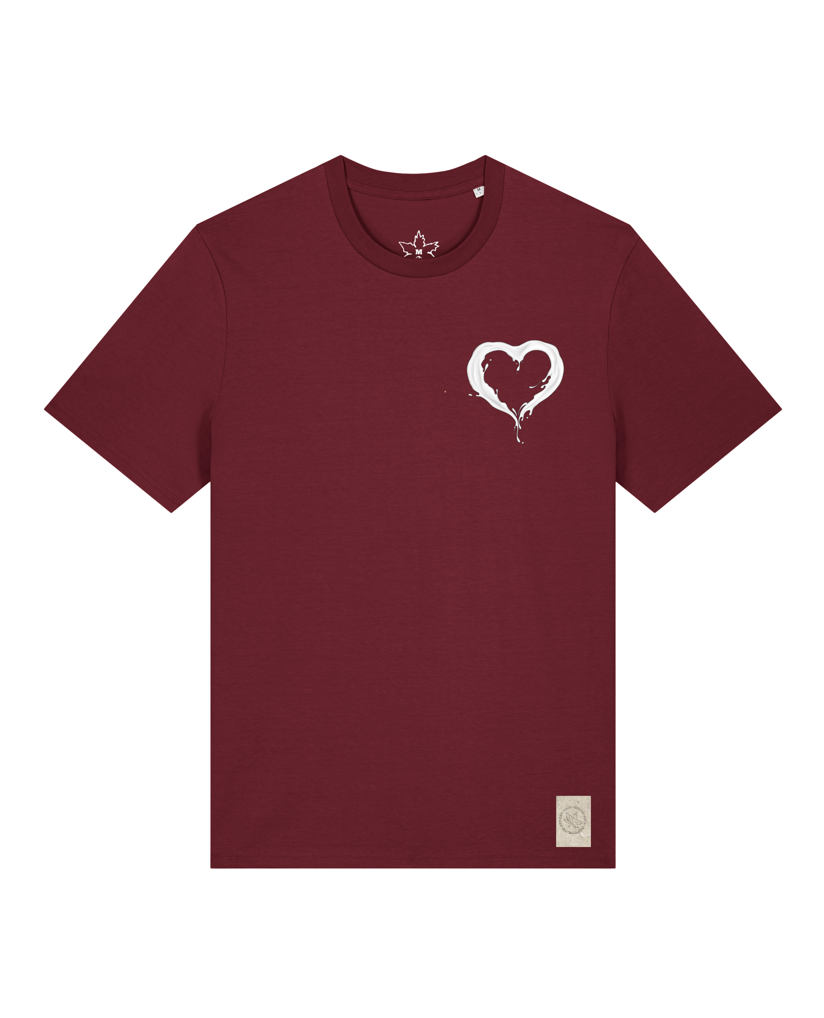 bio-unisex-medium fit-tshirt-milchmagd (backprint)-sttu169-burgunder rot-front