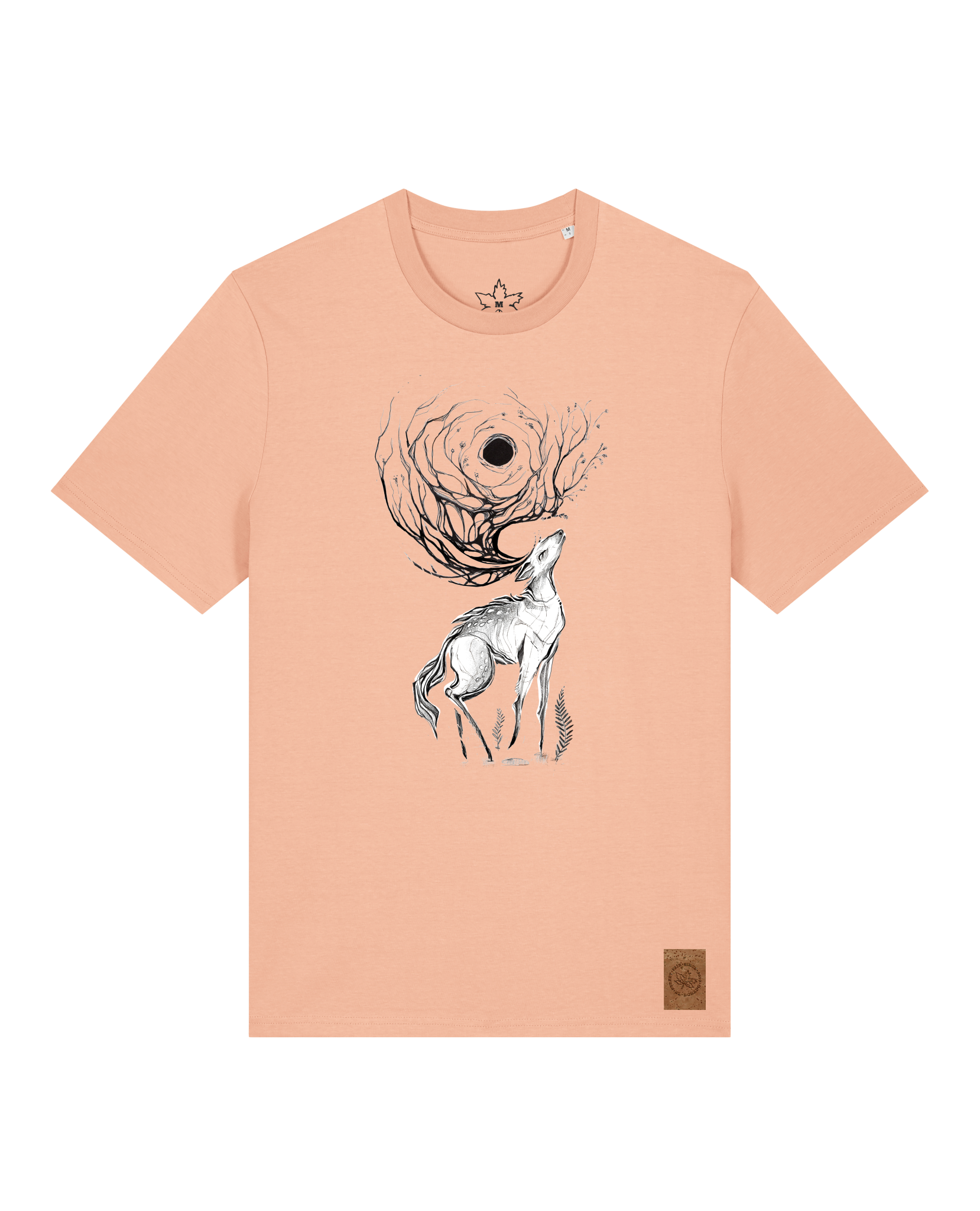 bio-unisex-medium fit-tshirt-moon deer-sttu169-agyptische keramik-front