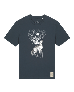 bio-unisex-medium fit-tshirt-moon deer-sttu169-blaubeernacht-front