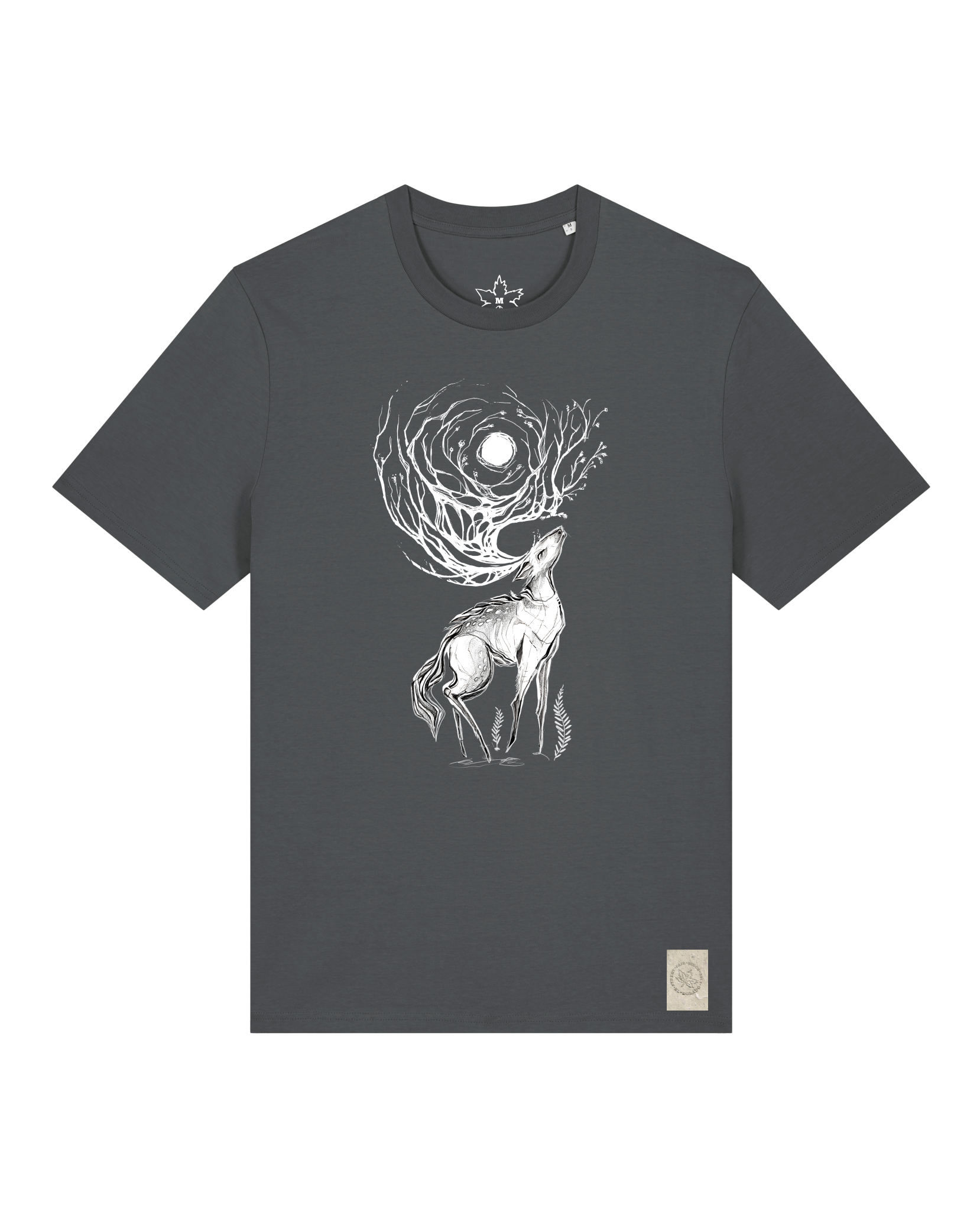 bio-unisex-medium fit-tshirt-moon deer-sttu169-eisen-front
