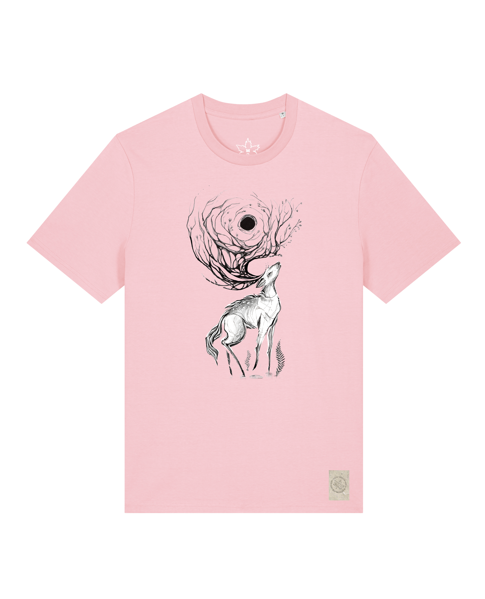 bio-unisex-medium fit-tshirt-moon deer-sttu169-flamingo-front