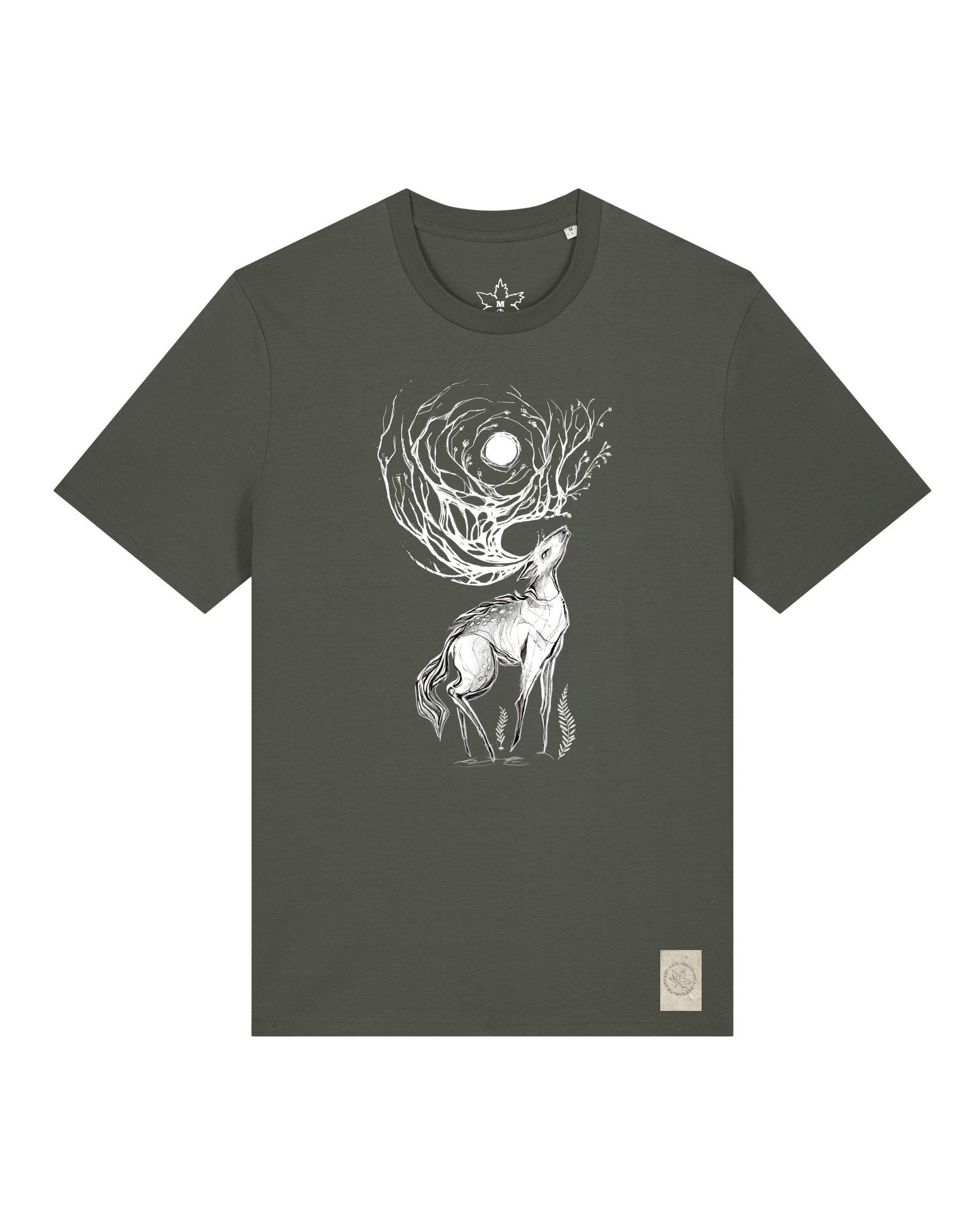 bio-unisex-medium fit-tshirt-moon deer-sttu169-grunkohl-front
