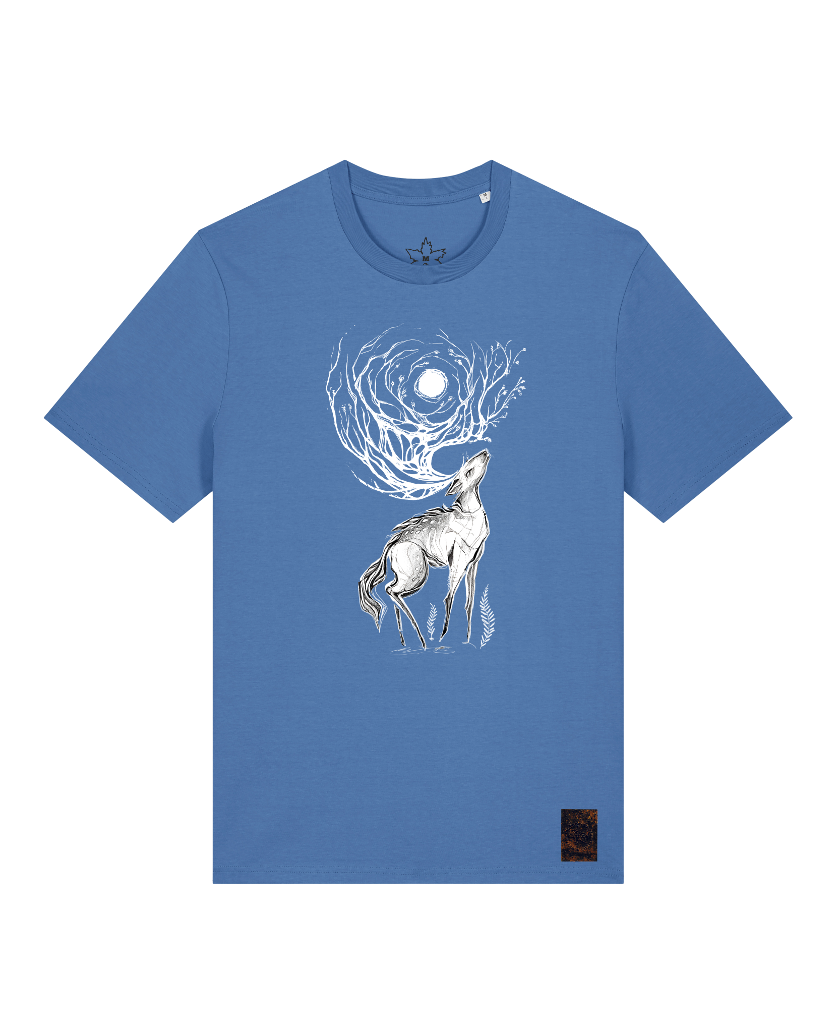 bio-unisex-medium fit-tshirt-moon deer-sttu169-hortensie-front