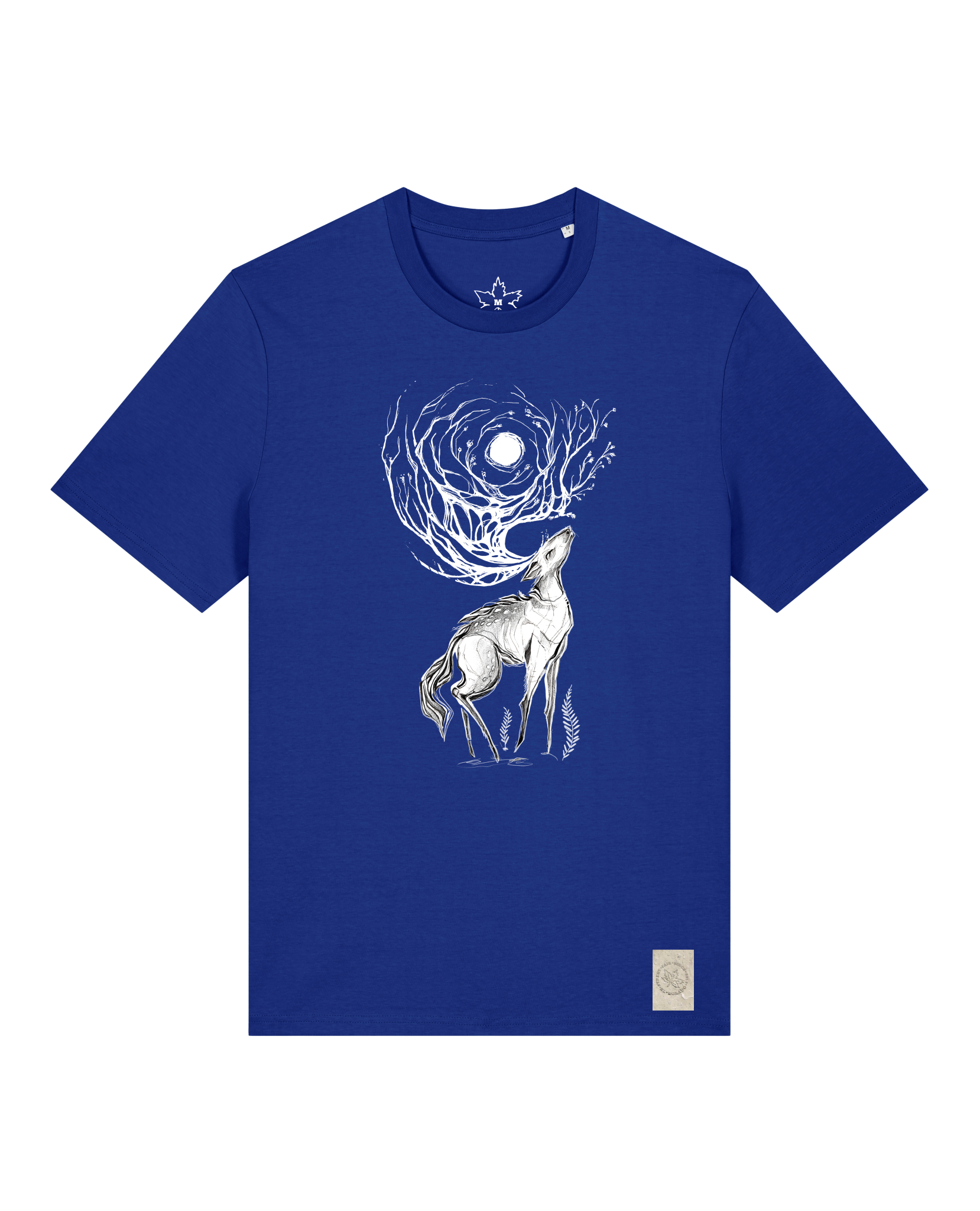 bio-unisex-medium fit-tshirt-moon deer-sttu169-kornblume-front