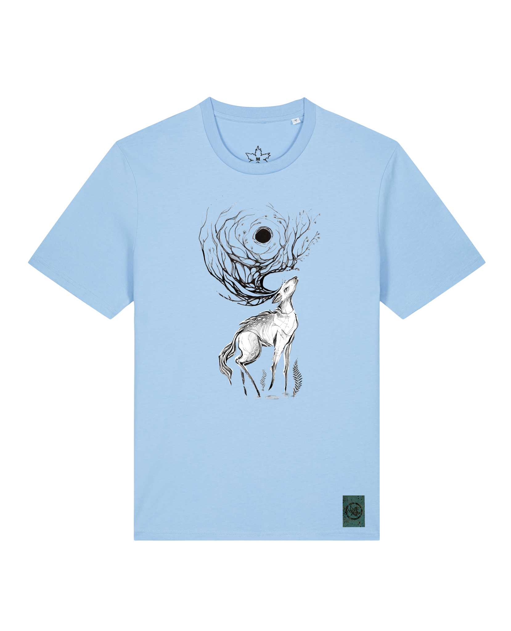 bio-unisex-medium fit-tshirt-moon deer-sttu169-lagune-front