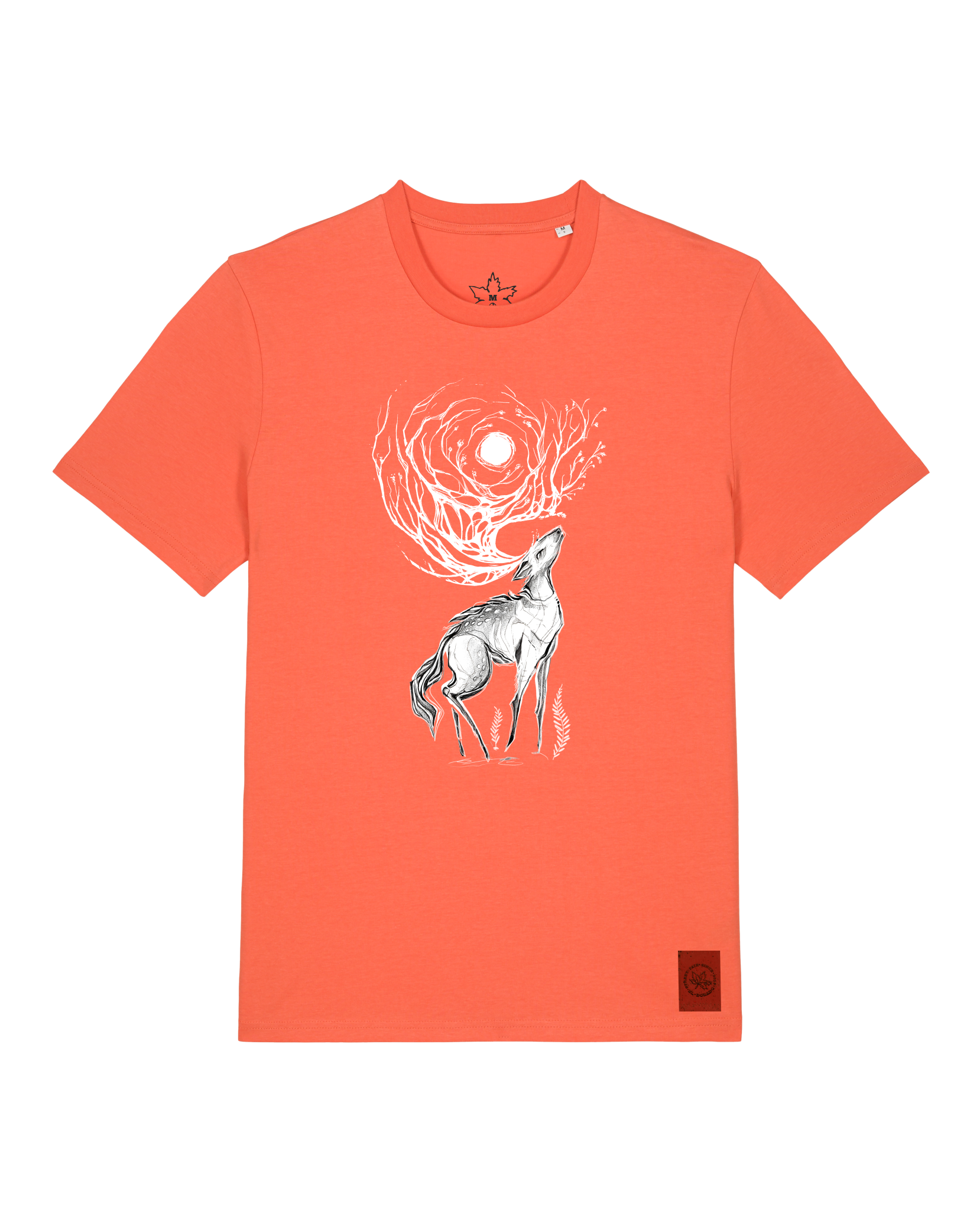 bio-unisex-medium fit-tshirt-moon deer-sttu169-mandarine-front