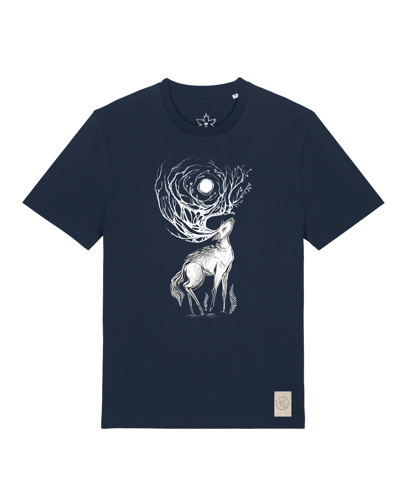 bio-unisex-medium fit-tshirt-moon deer-sttu169-marine-front
