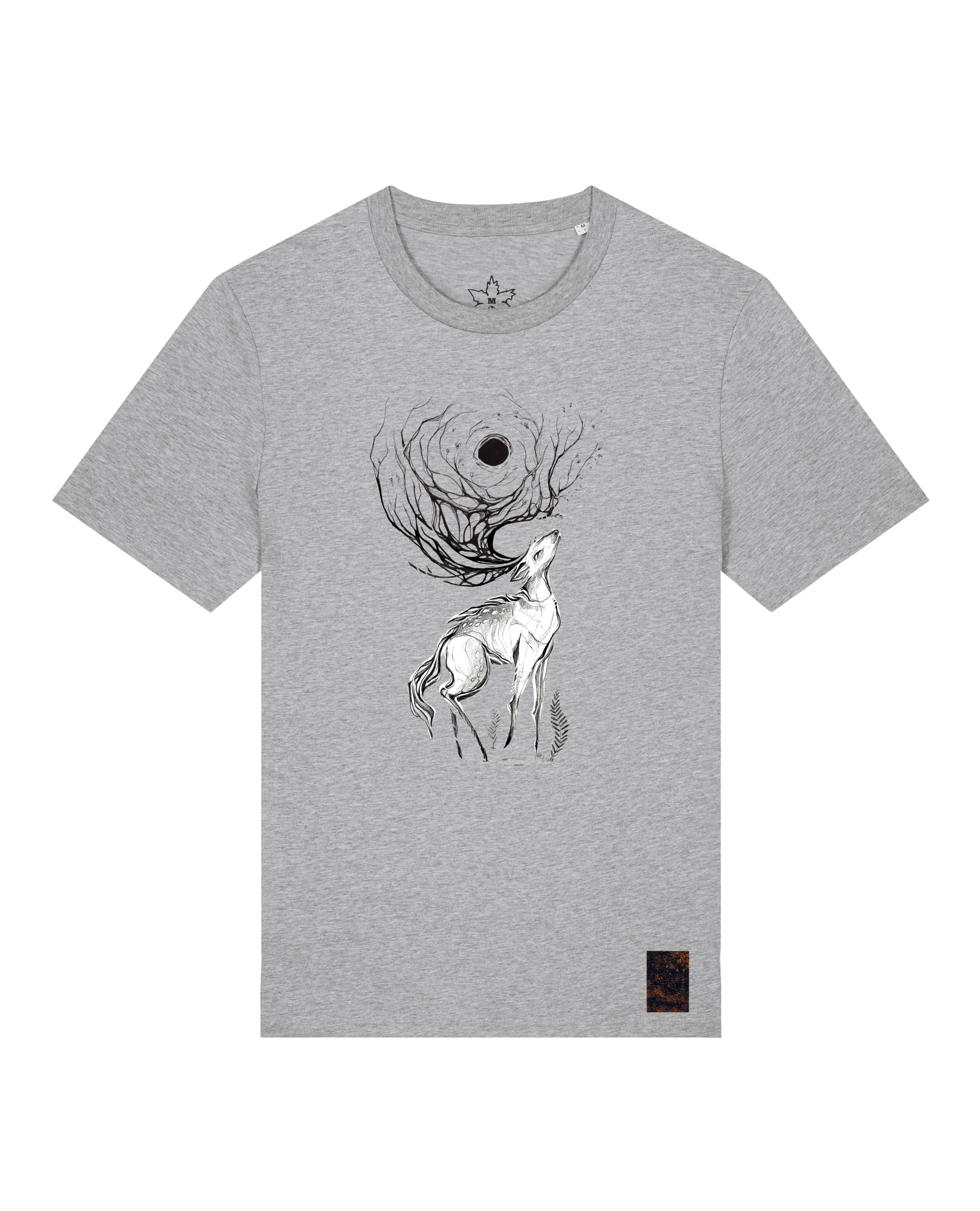 bio-unisex-medium fit-tshirt-moon deer-sttu169-mausgrau-front