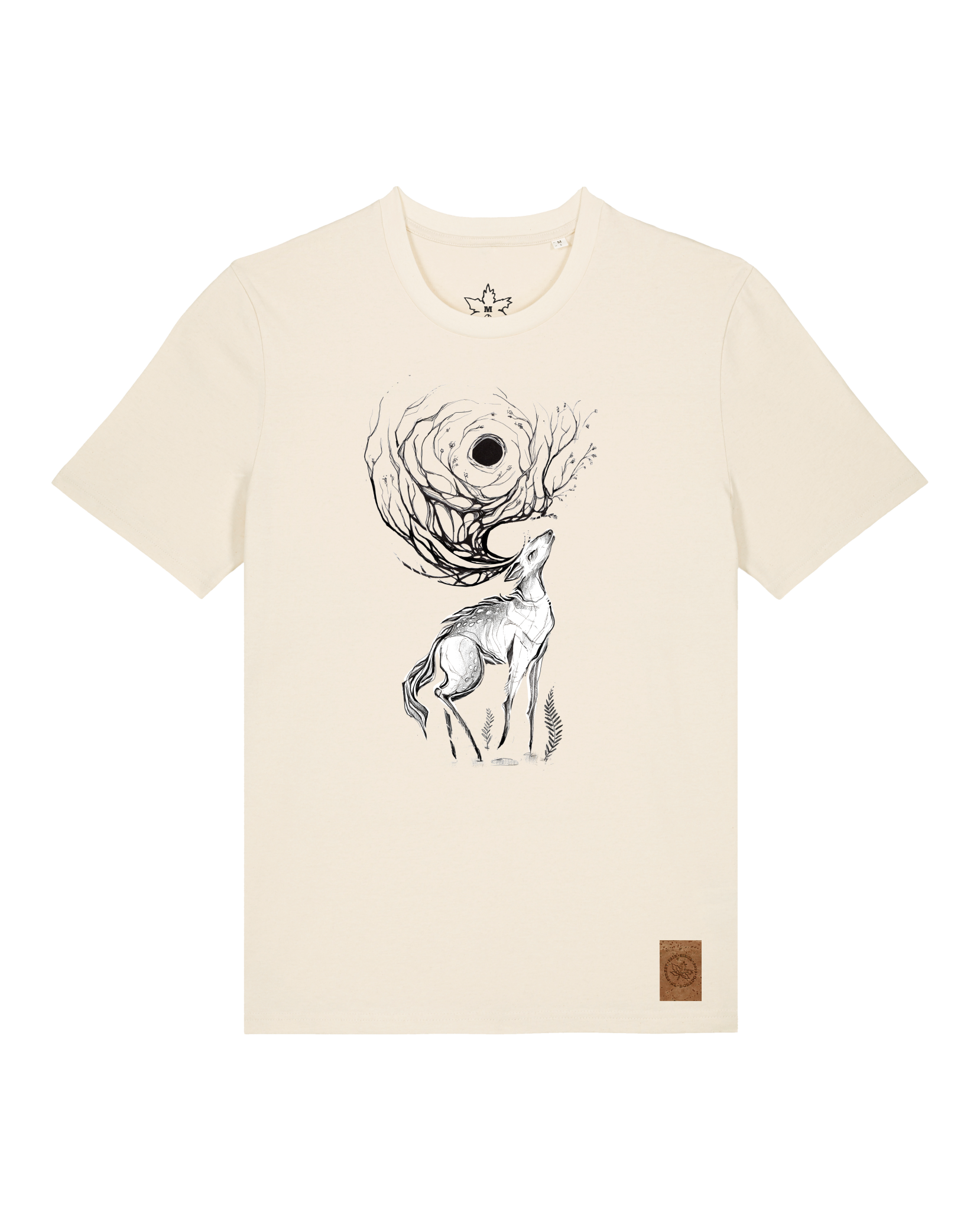 bio-unisex-medium fit-tshirt-moon deer-sttu169-natur-front