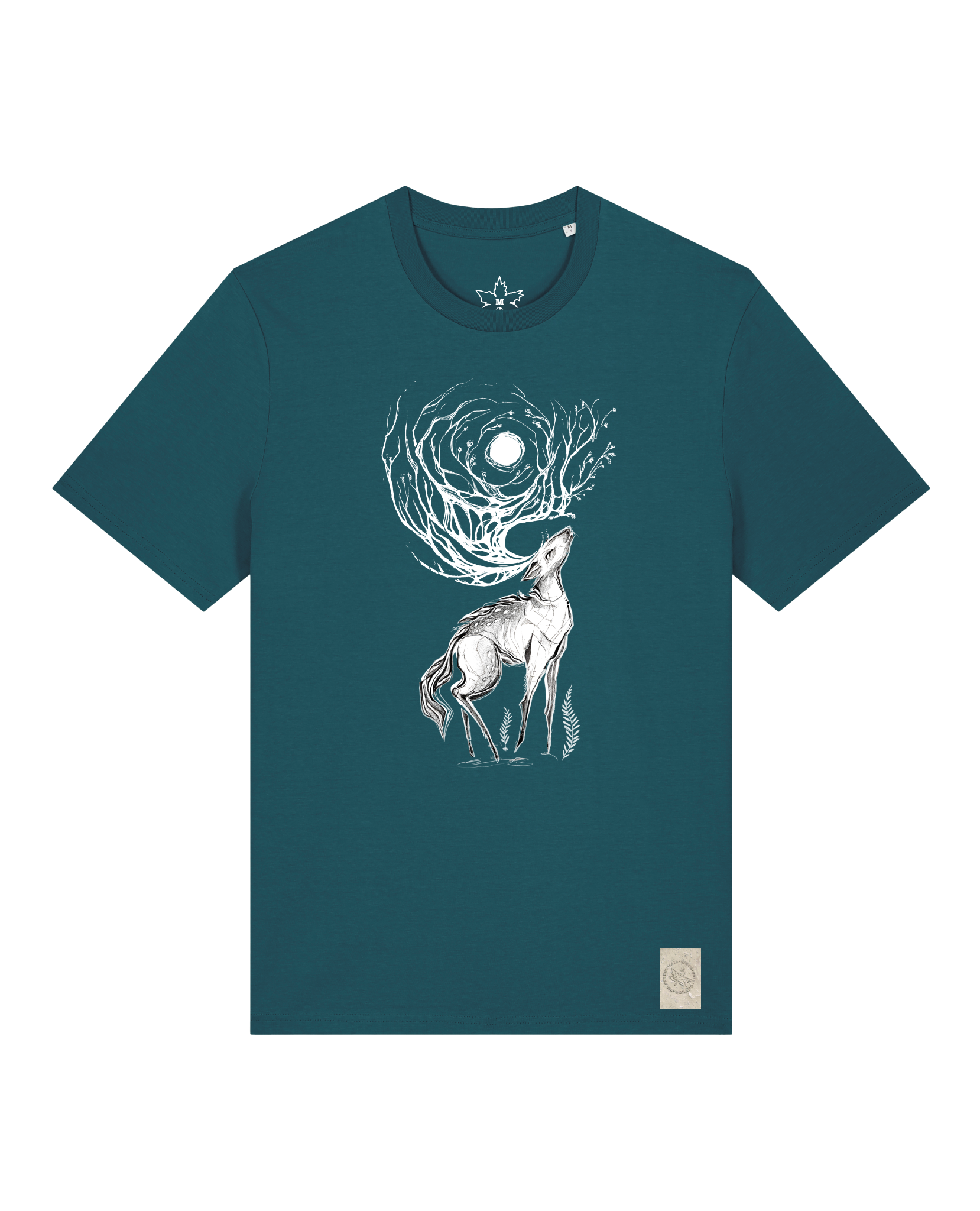 bio-unisex-medium fit-tshirt-moon deer-sttu169-nordmanntanne-front