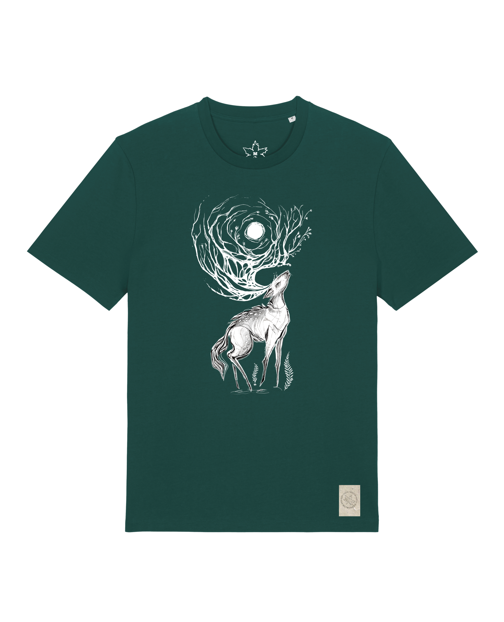 bio-unisex-medium fit-tshirt-moon deer-sttu169-spirulina-front