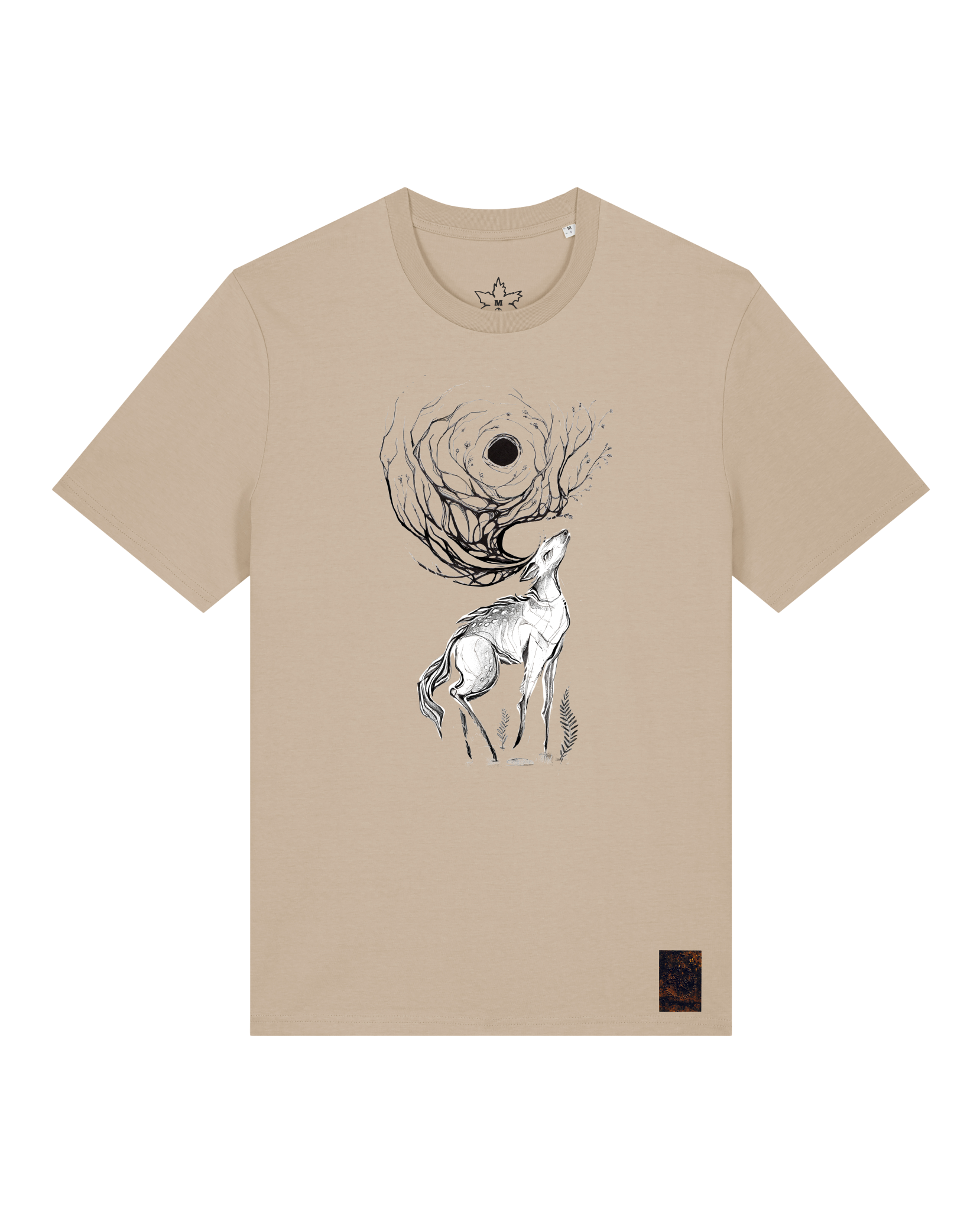 bio-unisex-medium fit-tshirt-moon deer-sttu169-treibsand-front