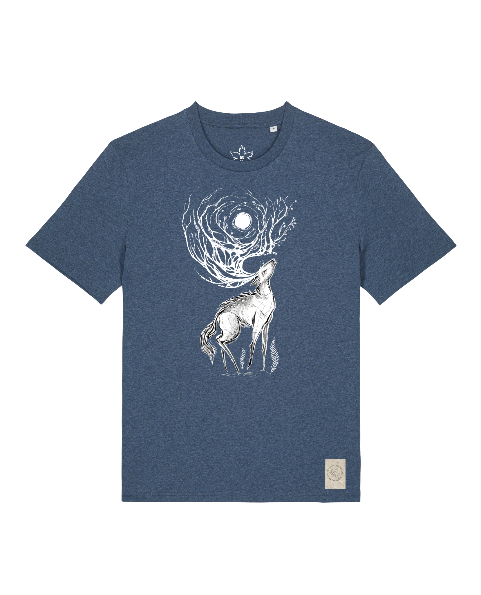 bio-unisex-medium fit-tshirt-moon deer-sttu169-walblau-front